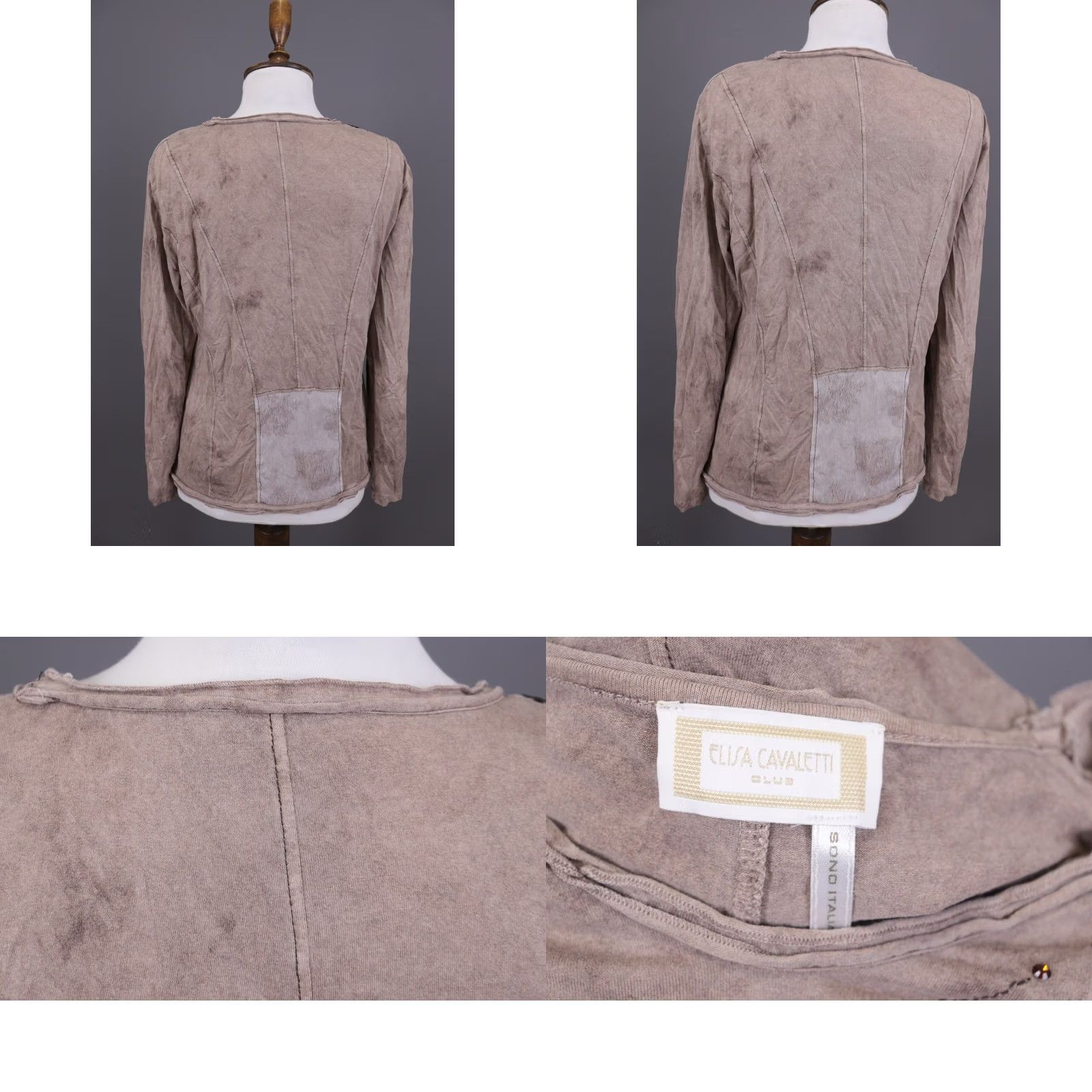 Vintage Elisa Cavaletti Blu Sono Italiano Brown Lagenlook Long Sleeve Tunic Shirt XXL Brown, White Embroidered Tunic Shirt Size XXL / US 16-18 / IT 52-54 - 9 Thumbnail