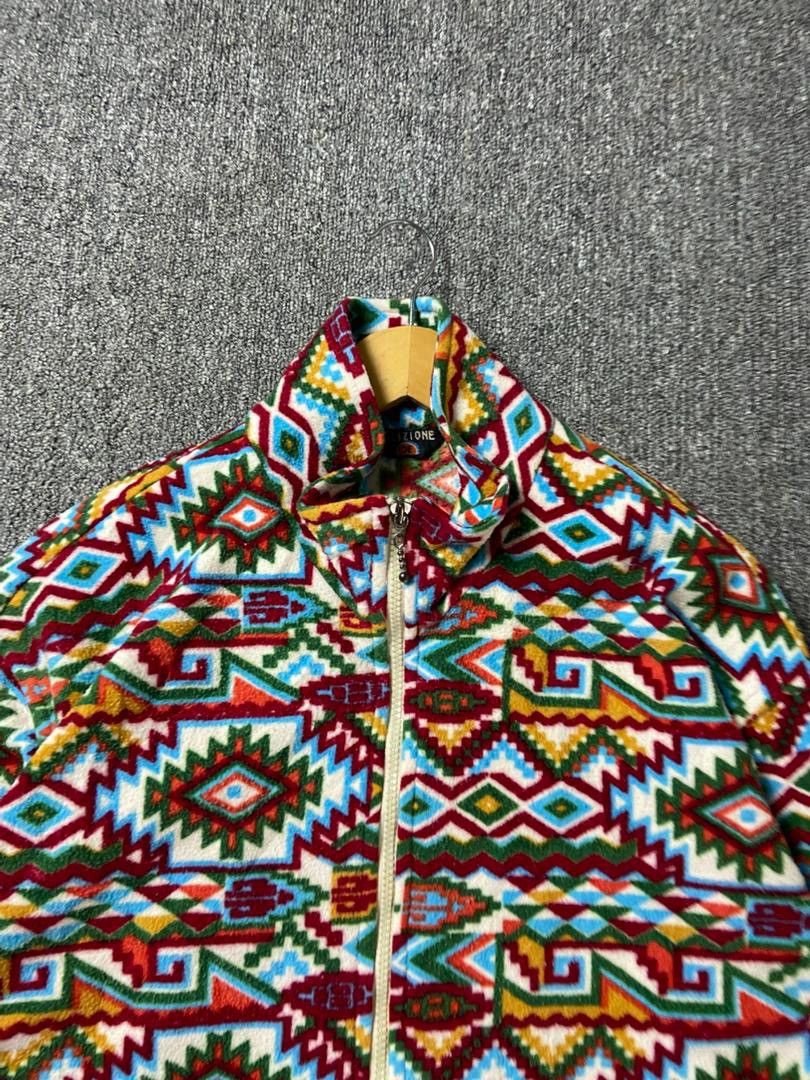 Japanese Brand Vintage Calizione Abstract Pattern Fleece Jacket (205) Size US S / EU 44-46 / 1 - 8 Thumbnail