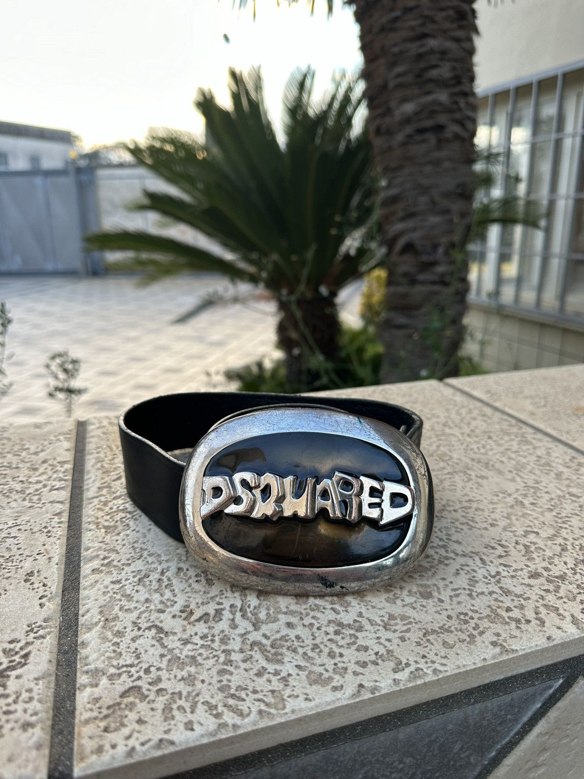 image of Dsquared2 Dsquared Leather Black Belt, Men's