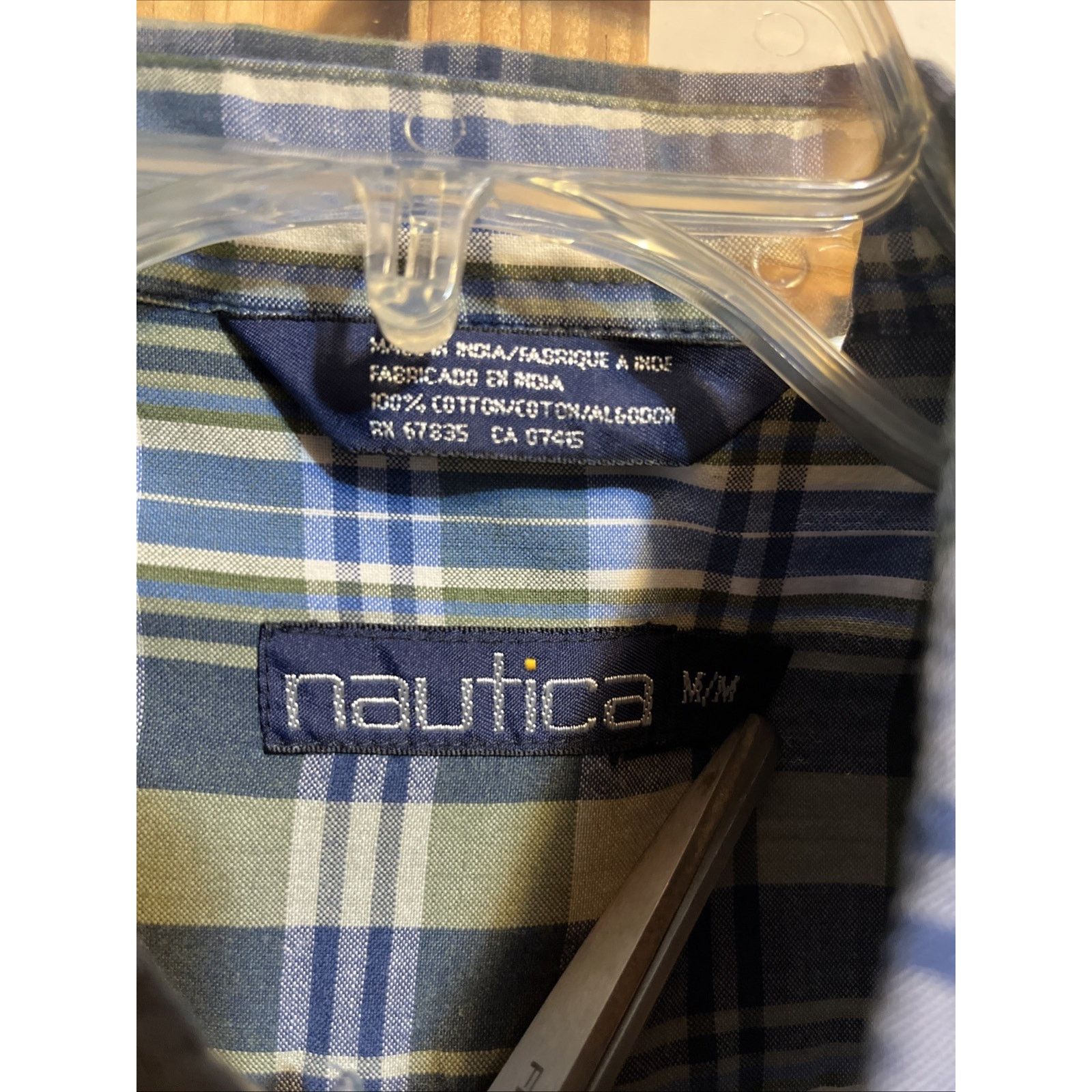 Nautica Nautica VTG Shirt Mens M Blue Green Plaid Button Up SS Size US M / EU 48-50 / 2 - 2 Thumbnail