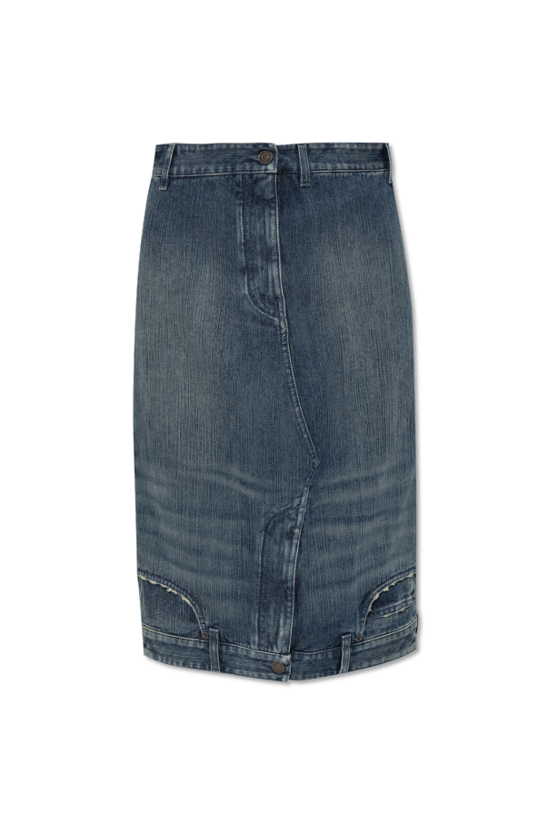 Balenciaga o1bcso1str1024 Deconstructed Midi Skirt in Blue Size 27" / US 4 / IT 40 - 1 Thumbnail