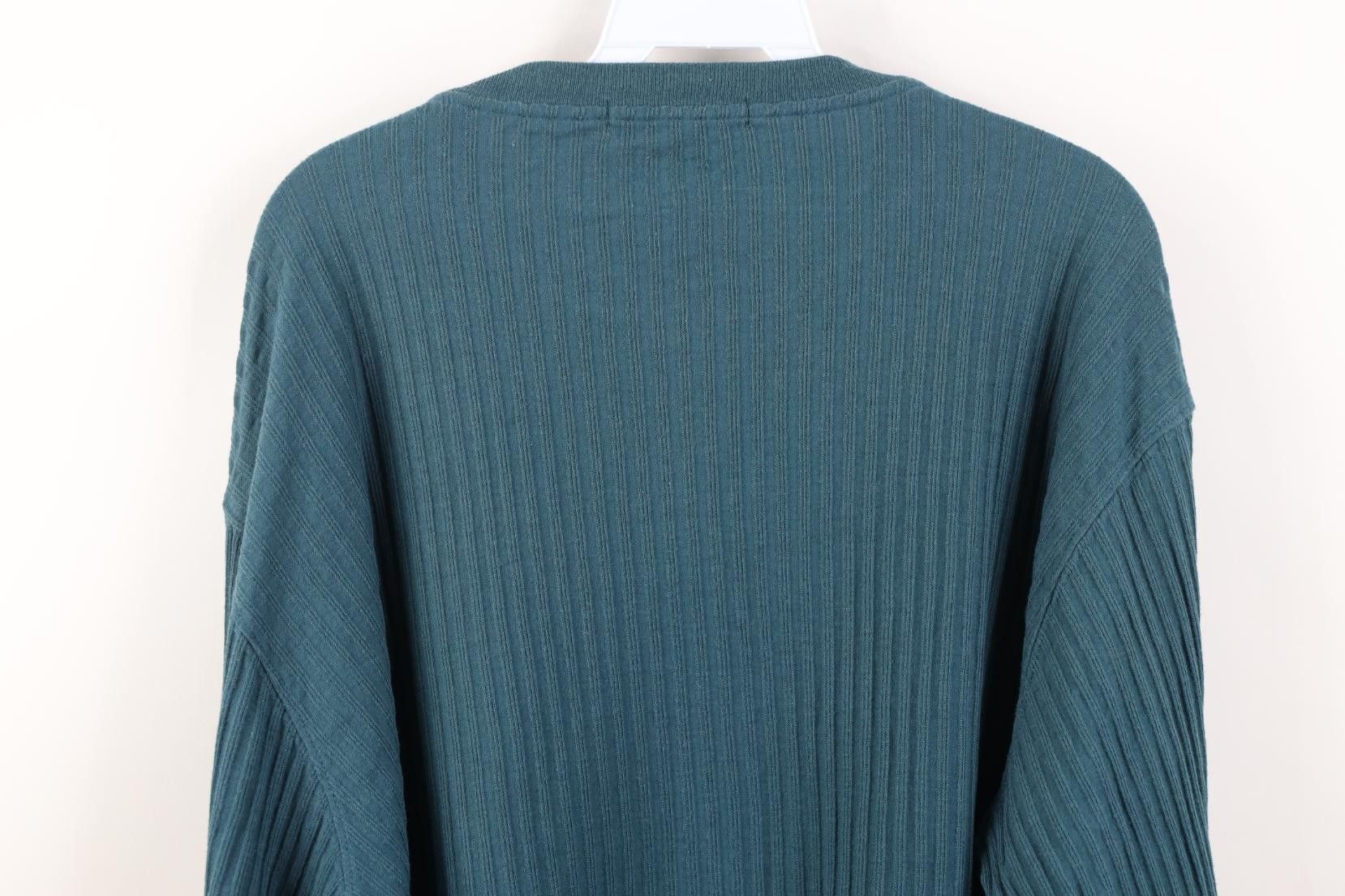 Vintage Vintage 90s Streetwear Thermal Ribbed Knit Henley T-Shirt Size US L / EU 52-54 / 3 - 9 Thumbnail