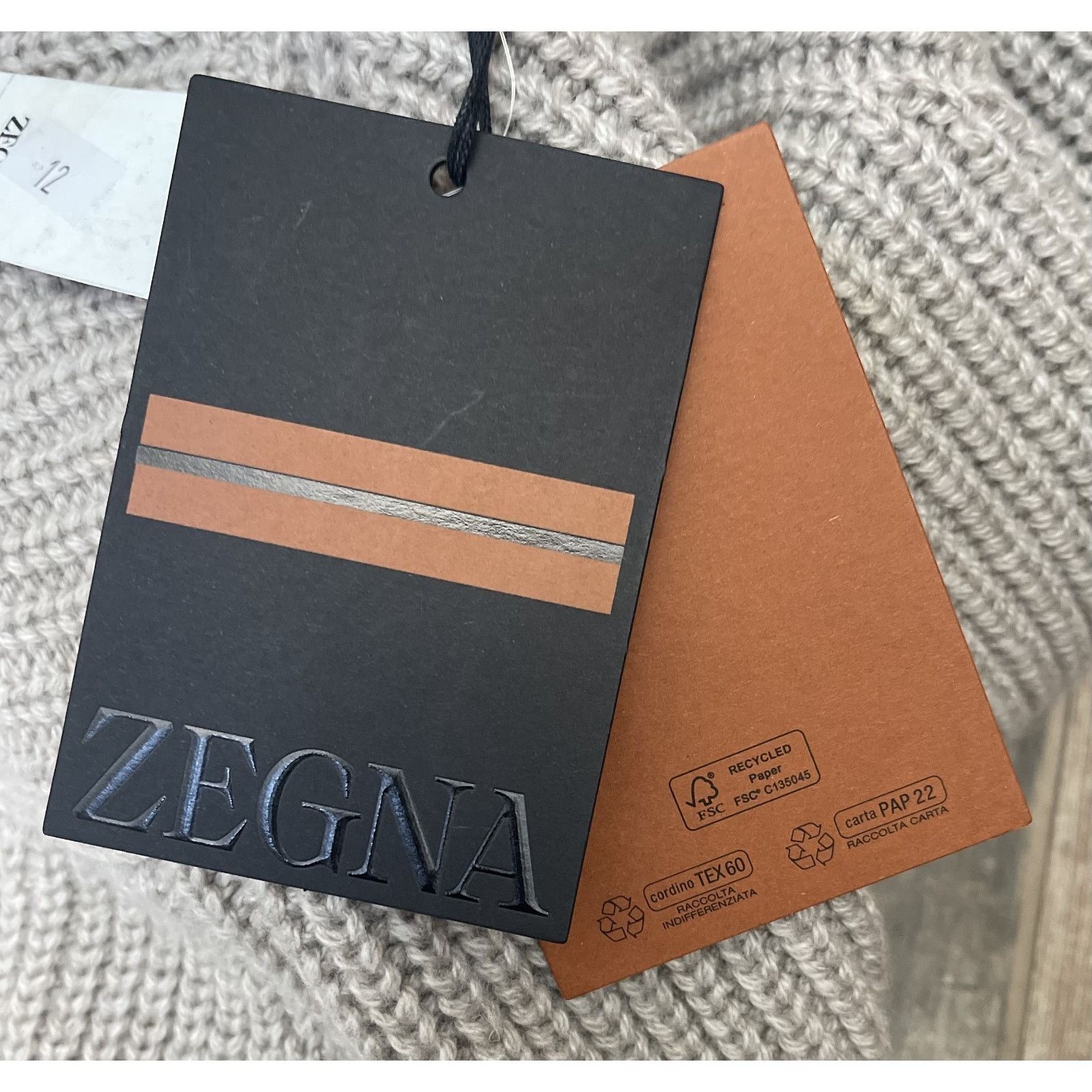 Ermenegildo Zegna $3,250 NWT Ermenegildo ZEGNA Brown Cashmere Sweater 54(XL) Size US XL / EU 56 / 4 - 6 Thumbnail