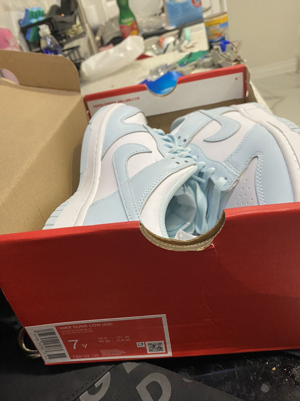 Jordan Brand × Nike Nike Dunk SB Baby Blue VNDS Size US 7 / IT 37 - 2 Thumbnail