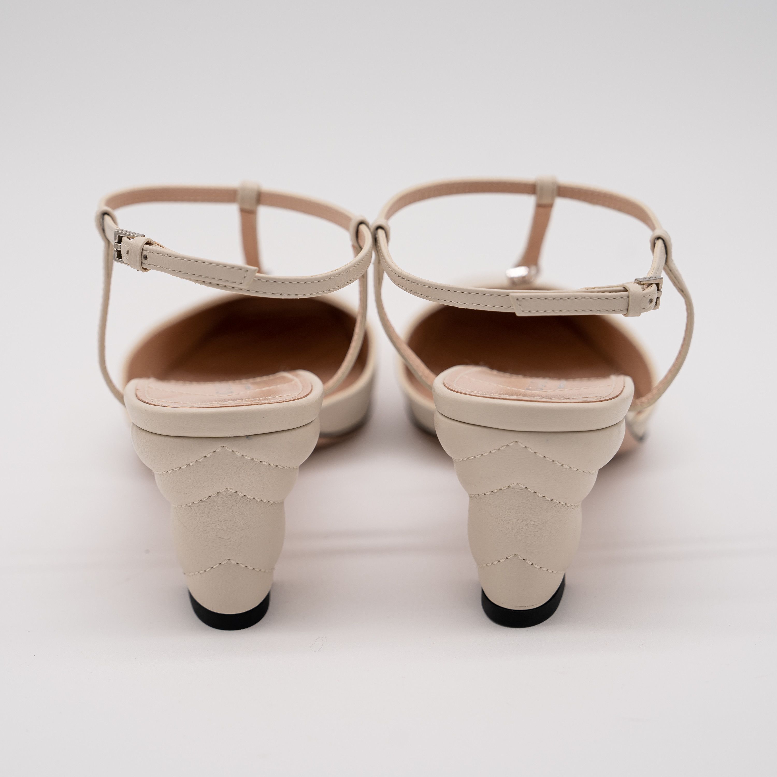 Gucci 40.5G 10.5 US Gucci GG Slingback Pump T-Strap White Size US 10.5 / IT 40.5 - 5 Thumbnail