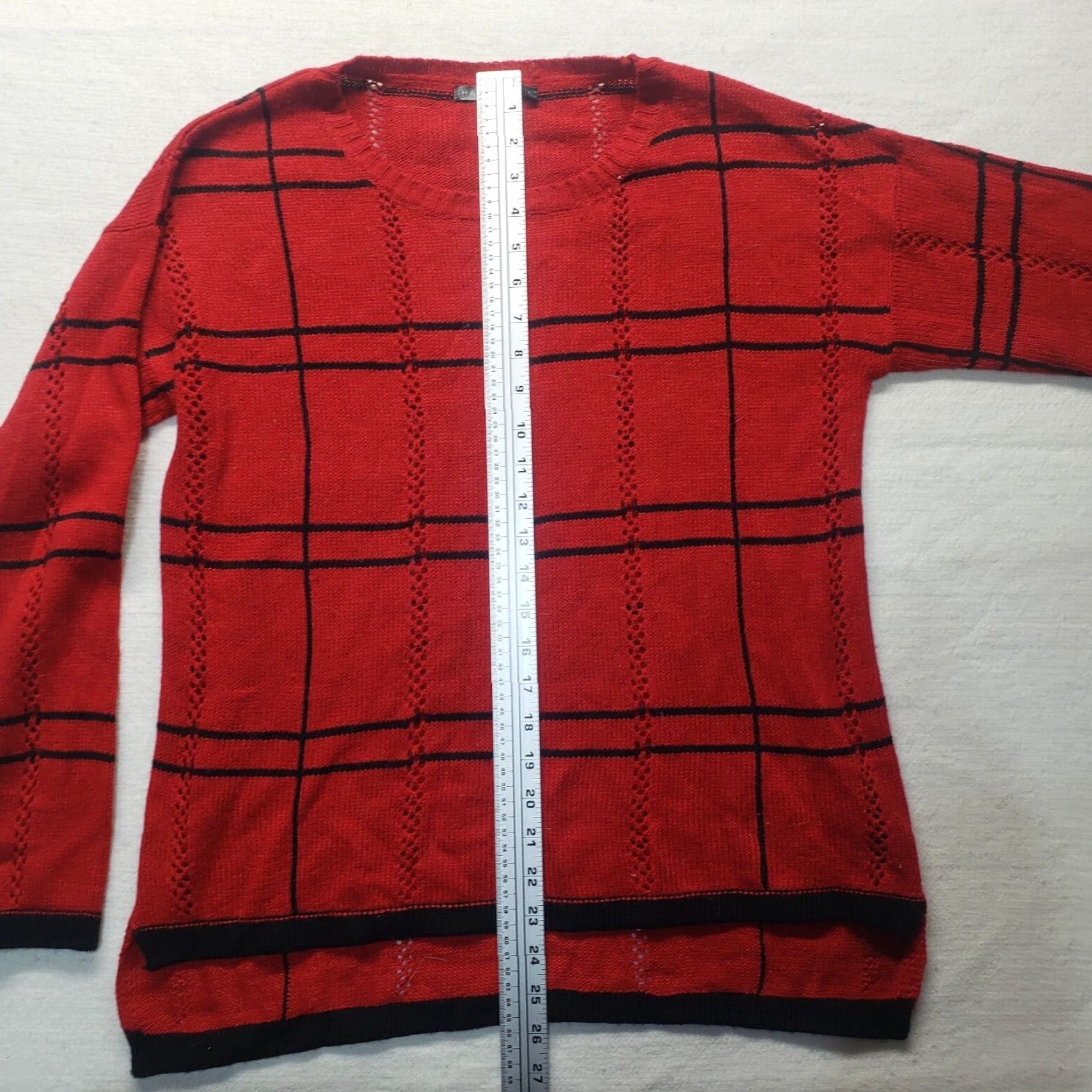 Vintage Hannah Red Knit Sweater Pullover Long Sleeve Women L Adult Bell Sleeve Round Neck Casual Knit Style Pullover Winter Fall Size L / US 10 / IT 46 - 6 Thumbnail