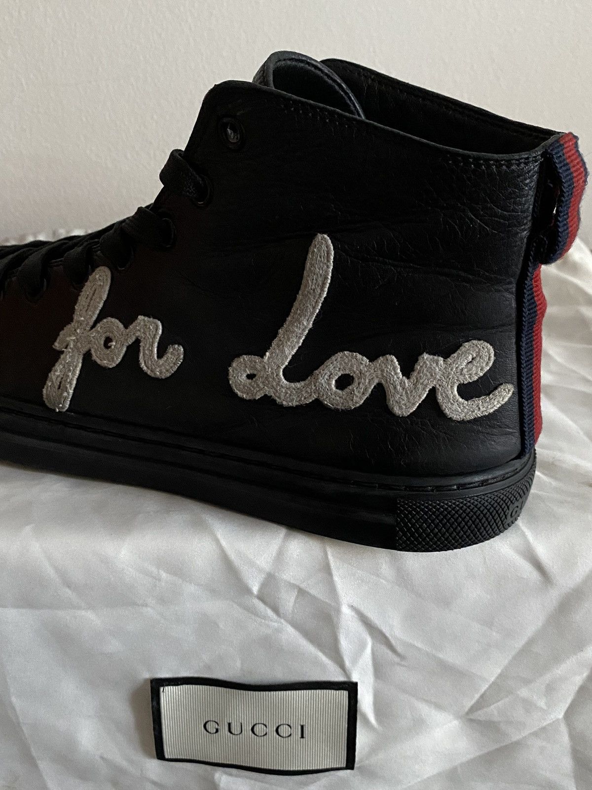 Gucci Gucci Blind for love Black Leather Sneakers Size US 9 / EU 42 - 8 Thumbnail
