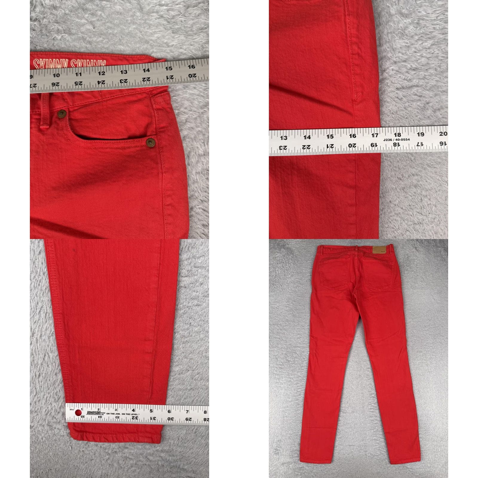 Madewell Madewell Skinny Jeans Womens 27 Red Mid Rise Slim Stretch Denim 27x32 Size 27" / US 4 / IT 40 - 9 Thumbnail