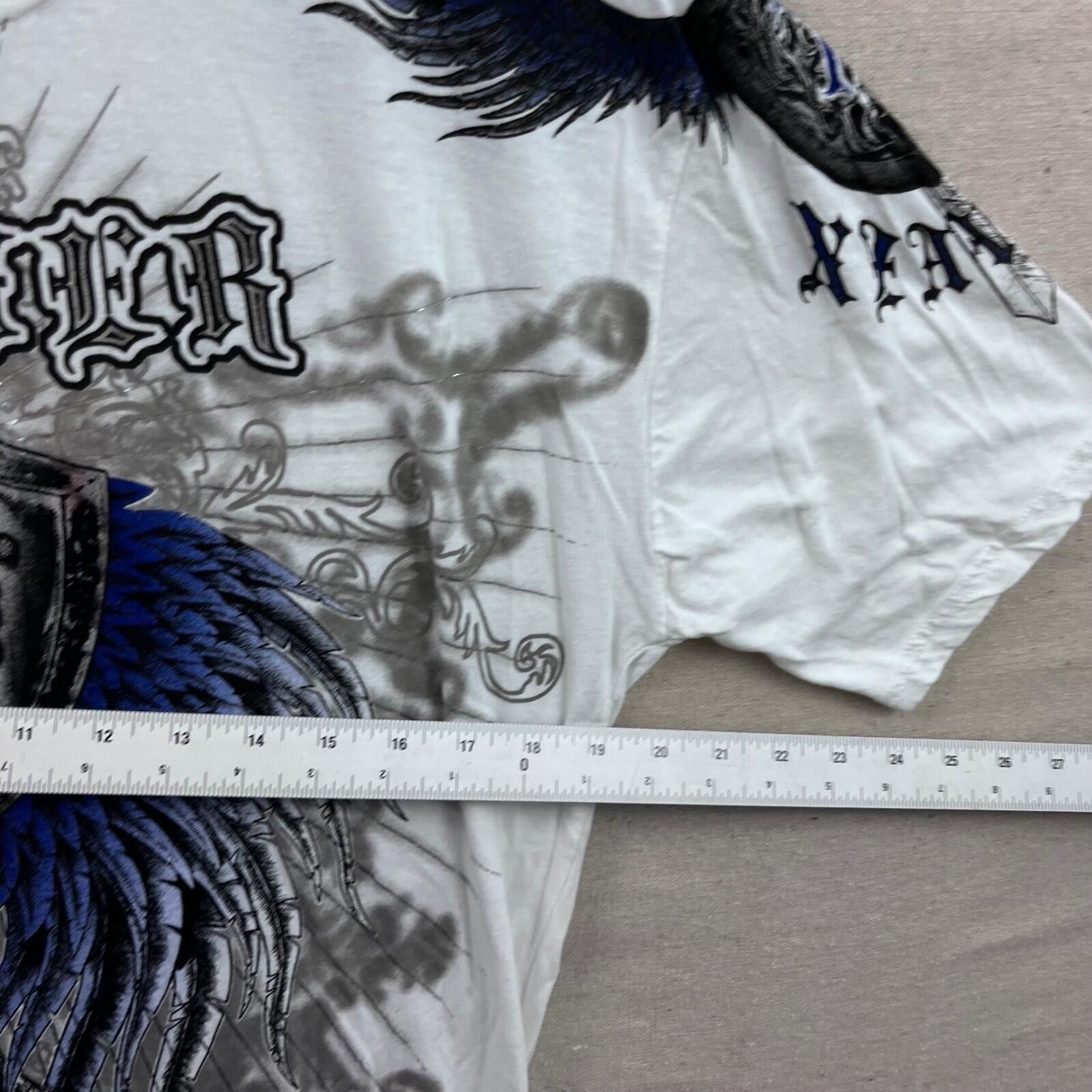 Other Xzavier Mens XL Graphic T-Shirt White Blue Winged Shield Cro Size US XL / EU 56 / 4 - 5 Thumbnail