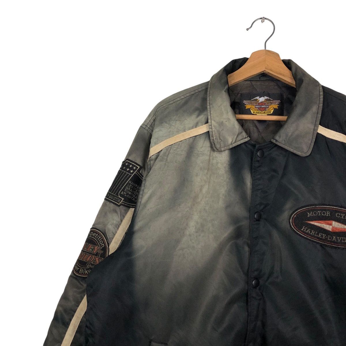 Harley Davidson × Vintage Vintage Bomber Racing Biker Jacket Harley Davidson SunFaded Size US L / EU 52-54 / 3 - 9 Thumbnail