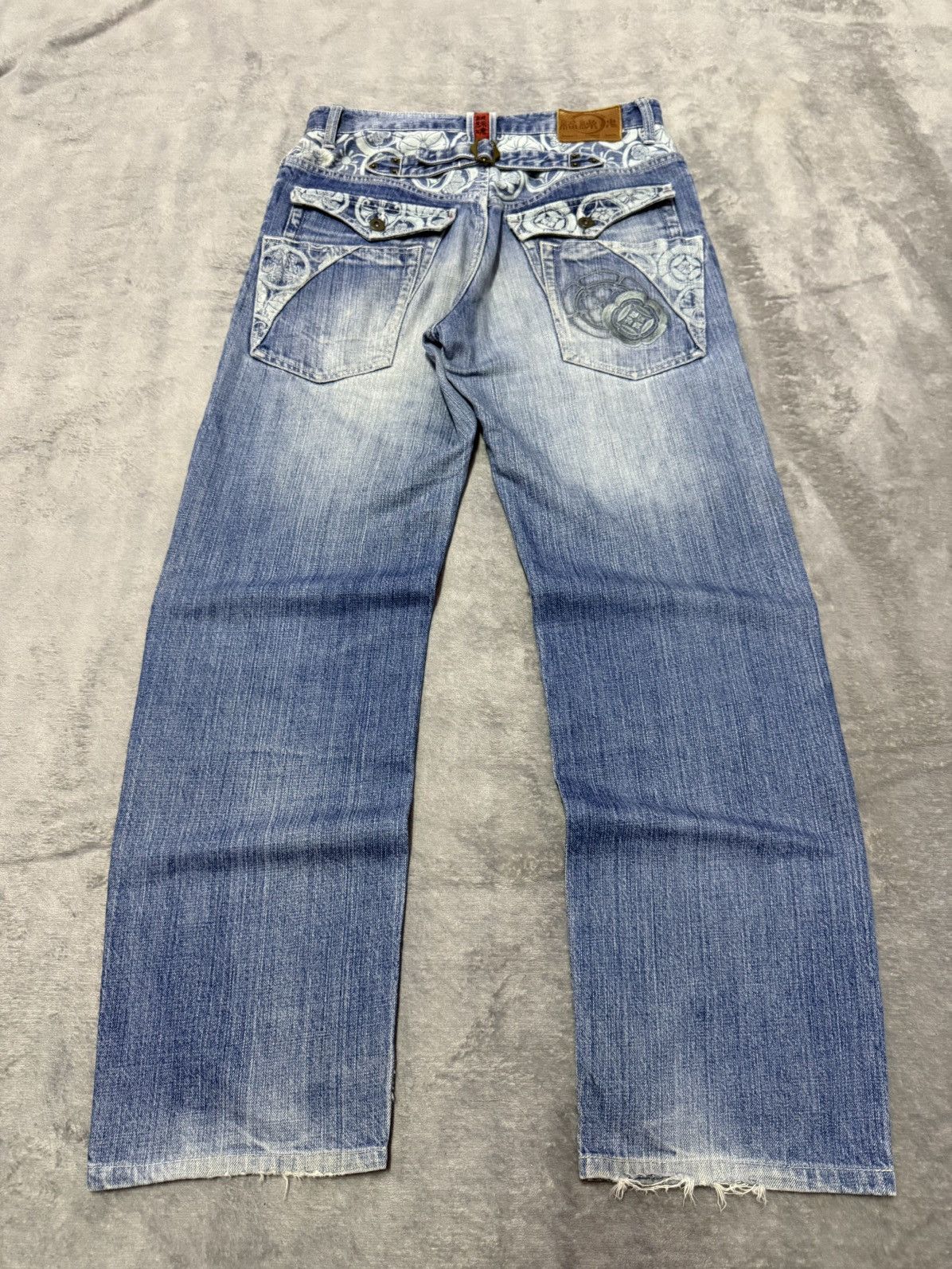 Japanese Brand × Red Monkey Karakuri Tamashi Artisanal constructed Pocket Baggy Jeans Size US 30 / EU 46 - 1 Thumbnail