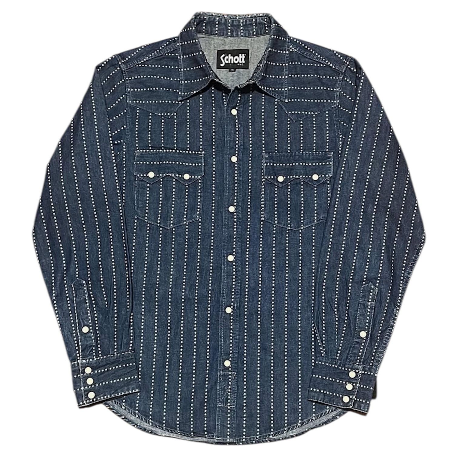 2000s Schott Nyc Star Striped Wabash Hickory Western Shirt