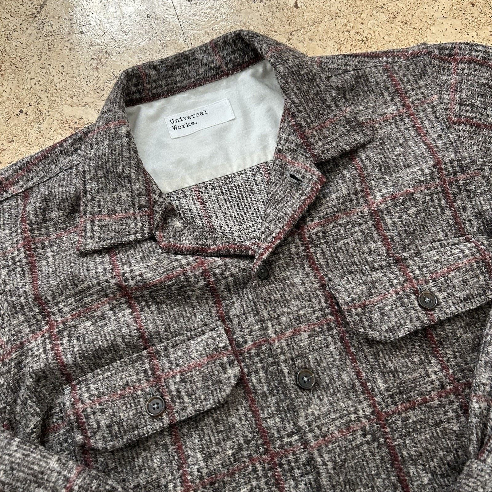 Universal Works Wool Plaid Camp Collar Board Shirt Button Up Small Size US S / EU 44-46 / 1 - 2 Thumbnail