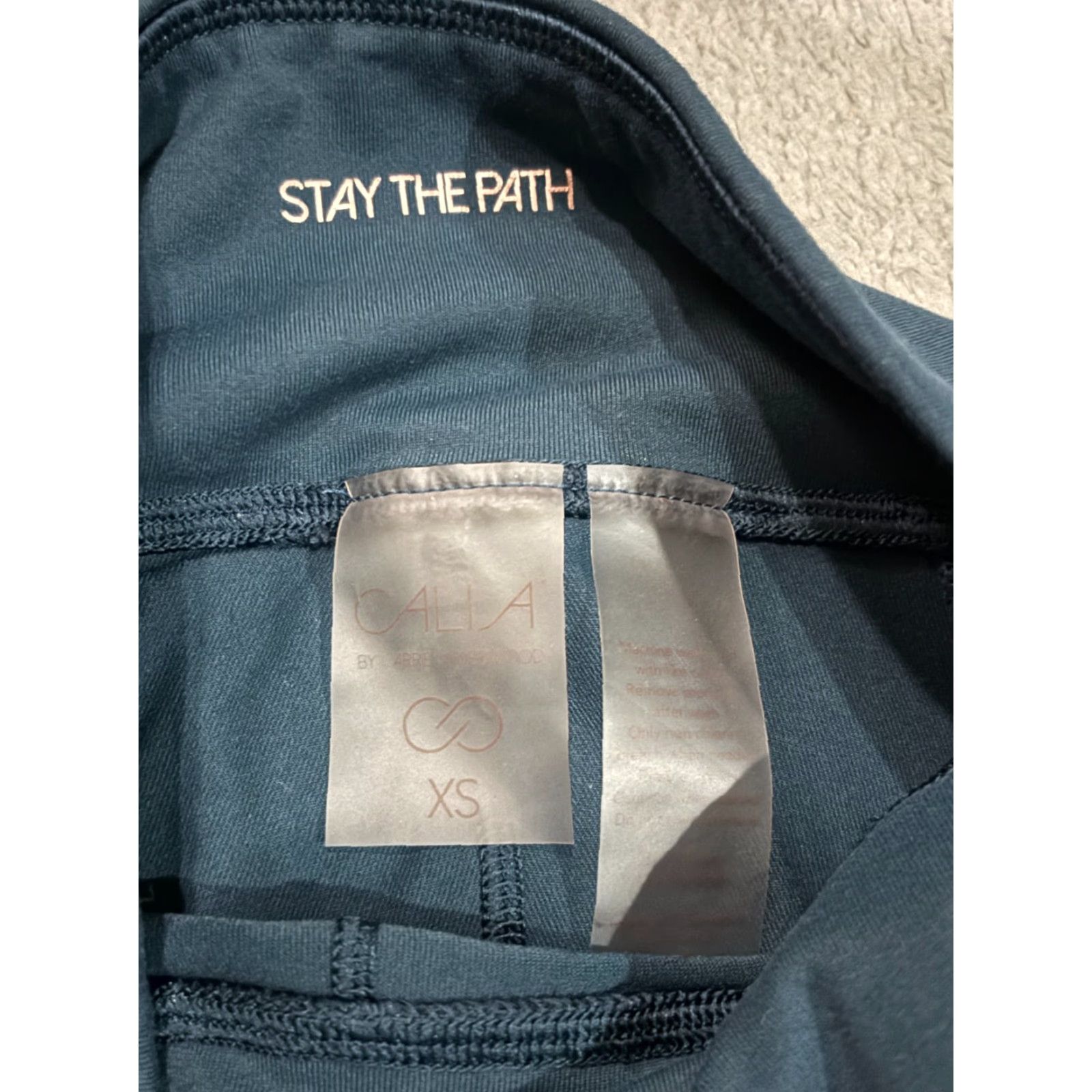 Vintage Calia Stay The Path Leggings Womens XS Dark Green Stretch Compression Yoga Size 26" / US 2 / IT 38 - 2 Thumbnail