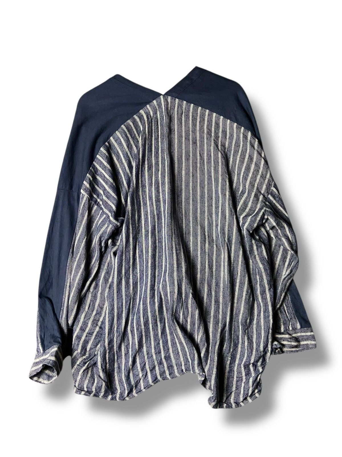 Japanese Brand Fu-ac Brand Noragi Style Stripe Kimono Jacket (166) Size ONE SIZE - 5 Thumbnail
