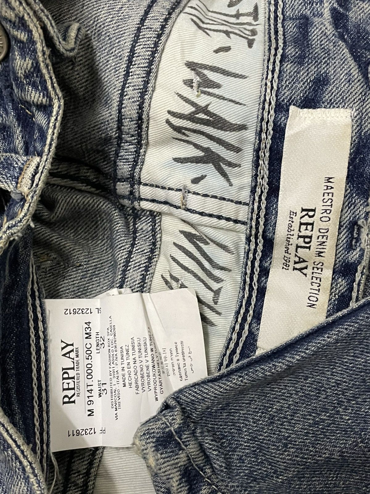 Japanese Brand Vintage Designer Replay Mestro Distressed Bandana Denim Size US 30 / EU 46 - 16 Thumbnail