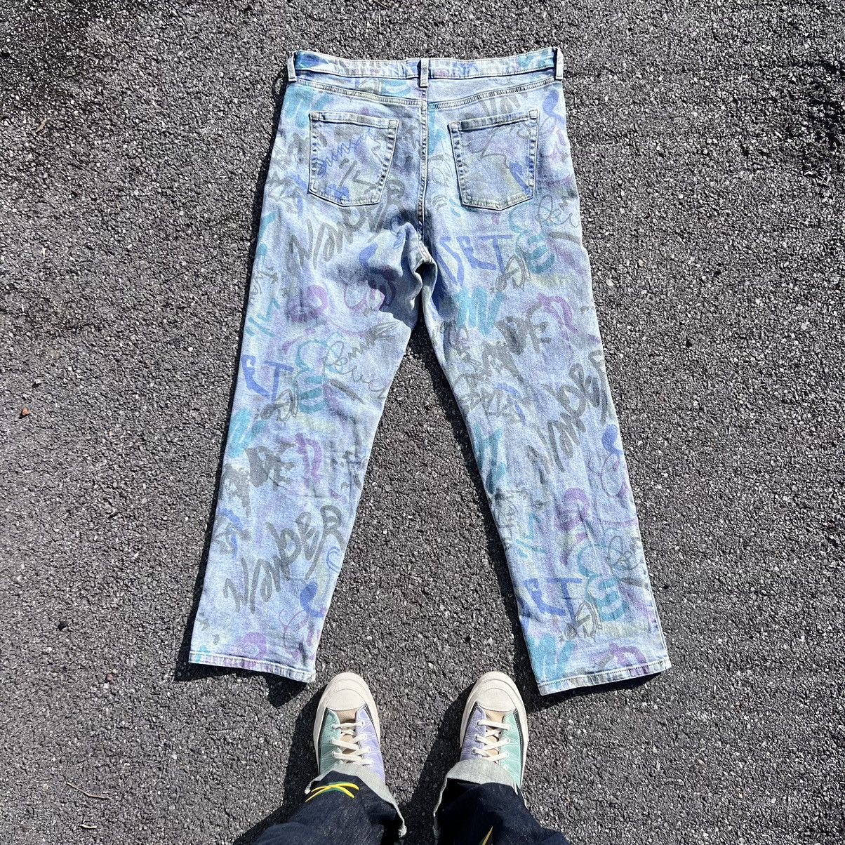 Japanese Brand × Other VTG WILD FABLE ORIGINAL PAINTED JEANS (UNISEX) Size US 38 / EU 54 - 2 Thumbnail