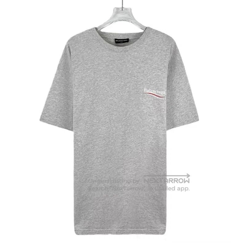 Balenciaga Balenciaga Gray Logo Letter Embroidered Cotton Crew Neck S Size US S / EU 44-46 / 1 - 1 Thumbnail