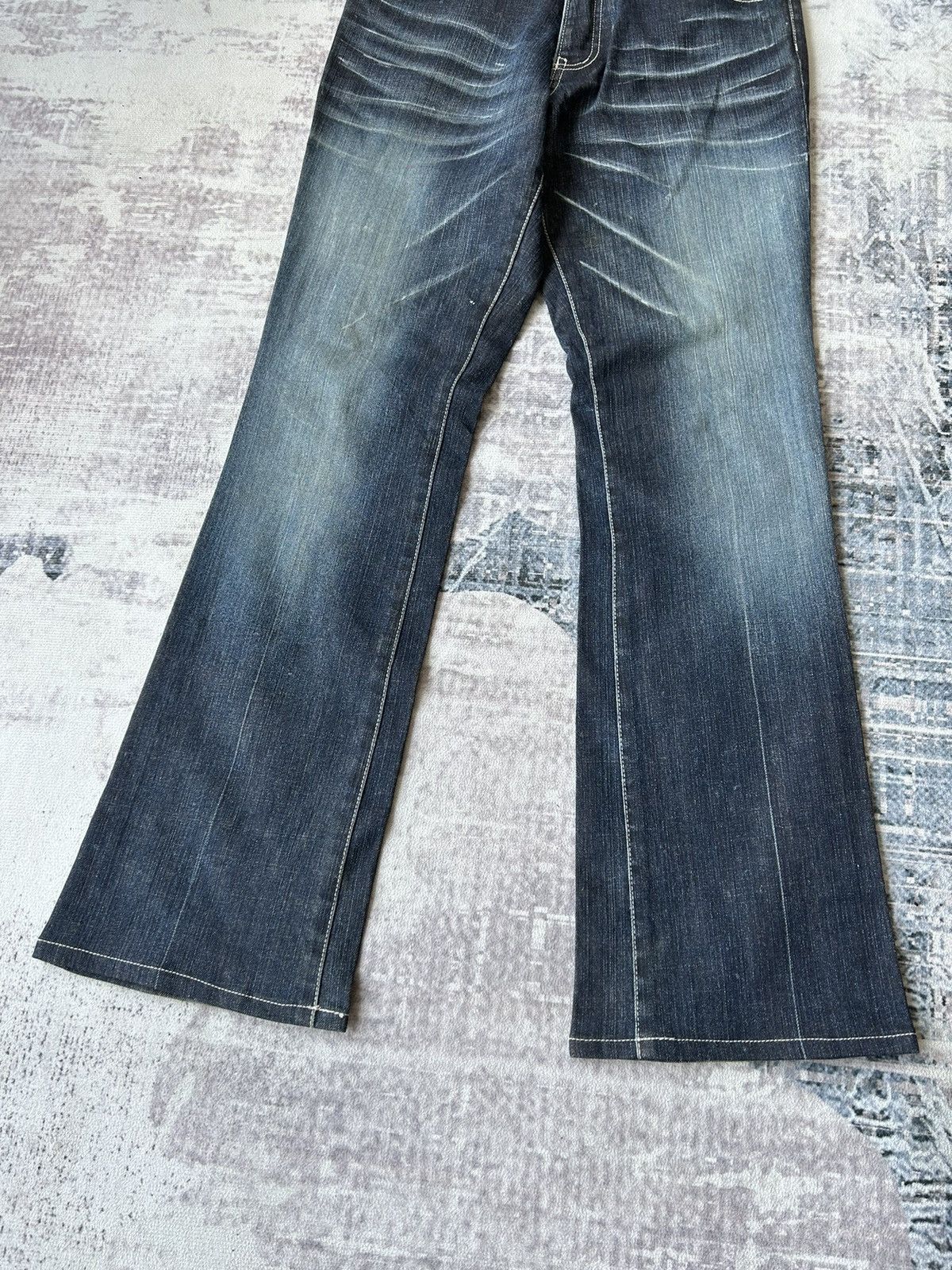 If Six Was Nine Tornado Mart Flared Blue Denim Jeans Size US 31 - 5 Thumbnail
