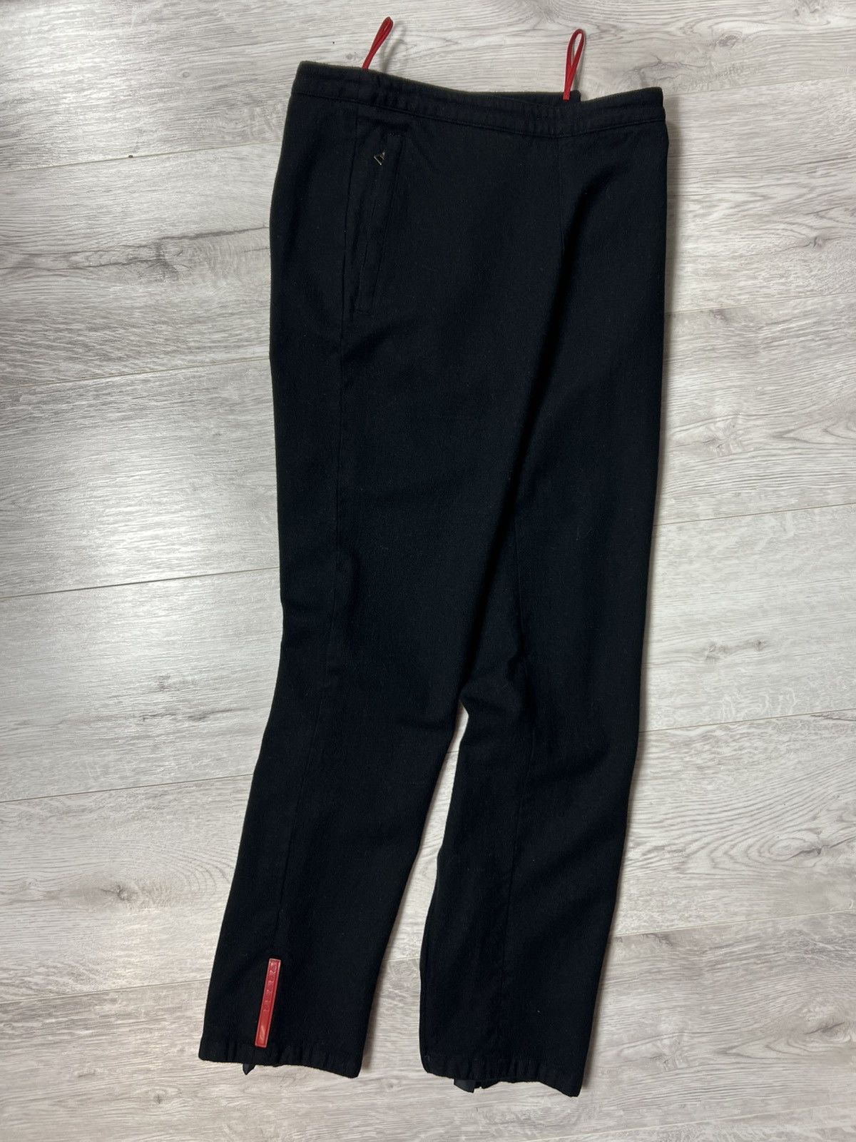 Prada 1999s Prada Sport Black Wool & Nylon Pants Red Tab Trousers Size 26" / US 2 / IT 38 - 10 Thumbnail