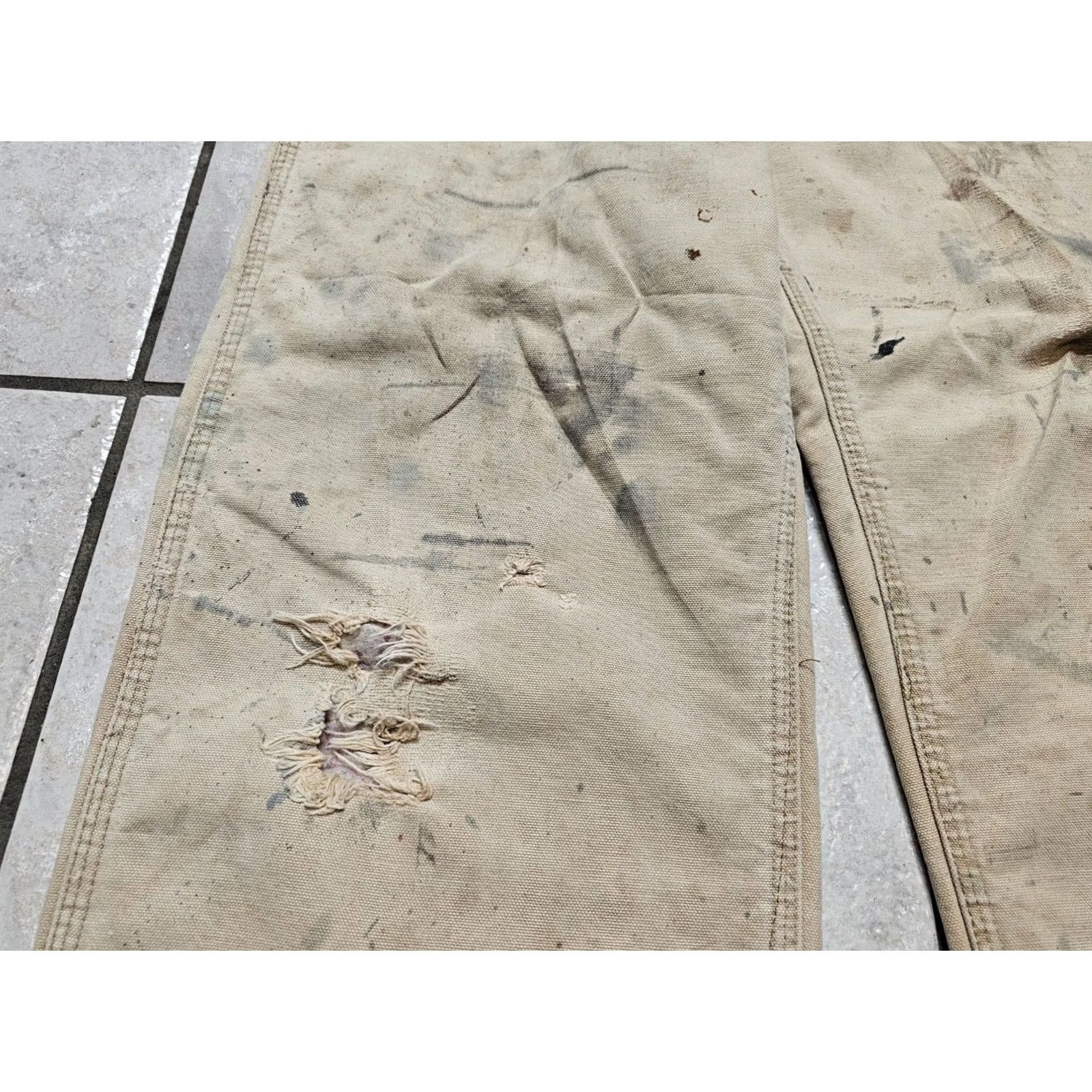 Carhartt VINTAGE Carhartt DUCK WORK PANTS 34 Regular Brown Lined Men XS? Size US 34 / EU 50 - 4 Thumbnail