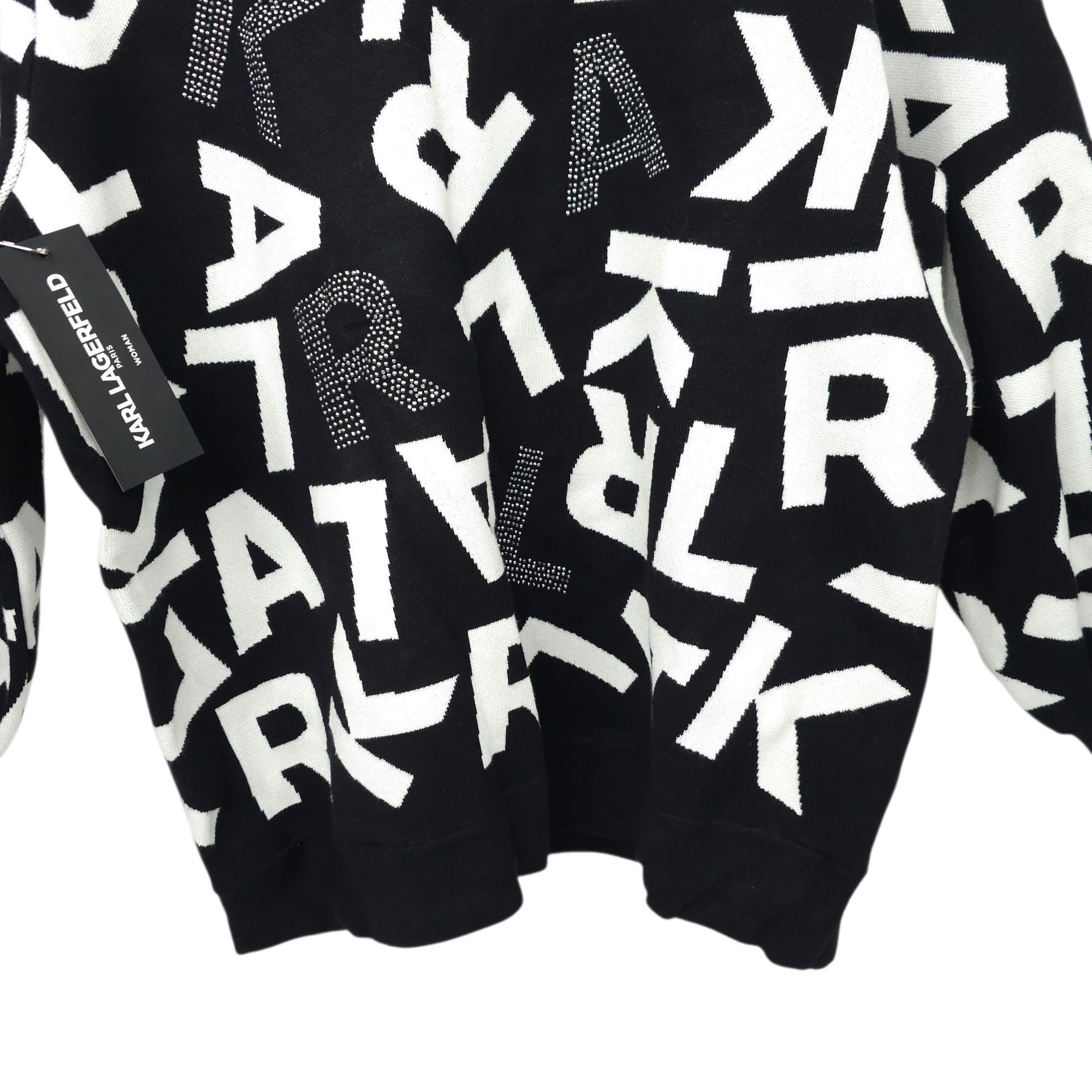 Karl Lagerfeld Karl Lagerfeld Paris Scrambled Logo Sweater Women 1X Ribbed Size ONE SIZE - 10 Thumbnail