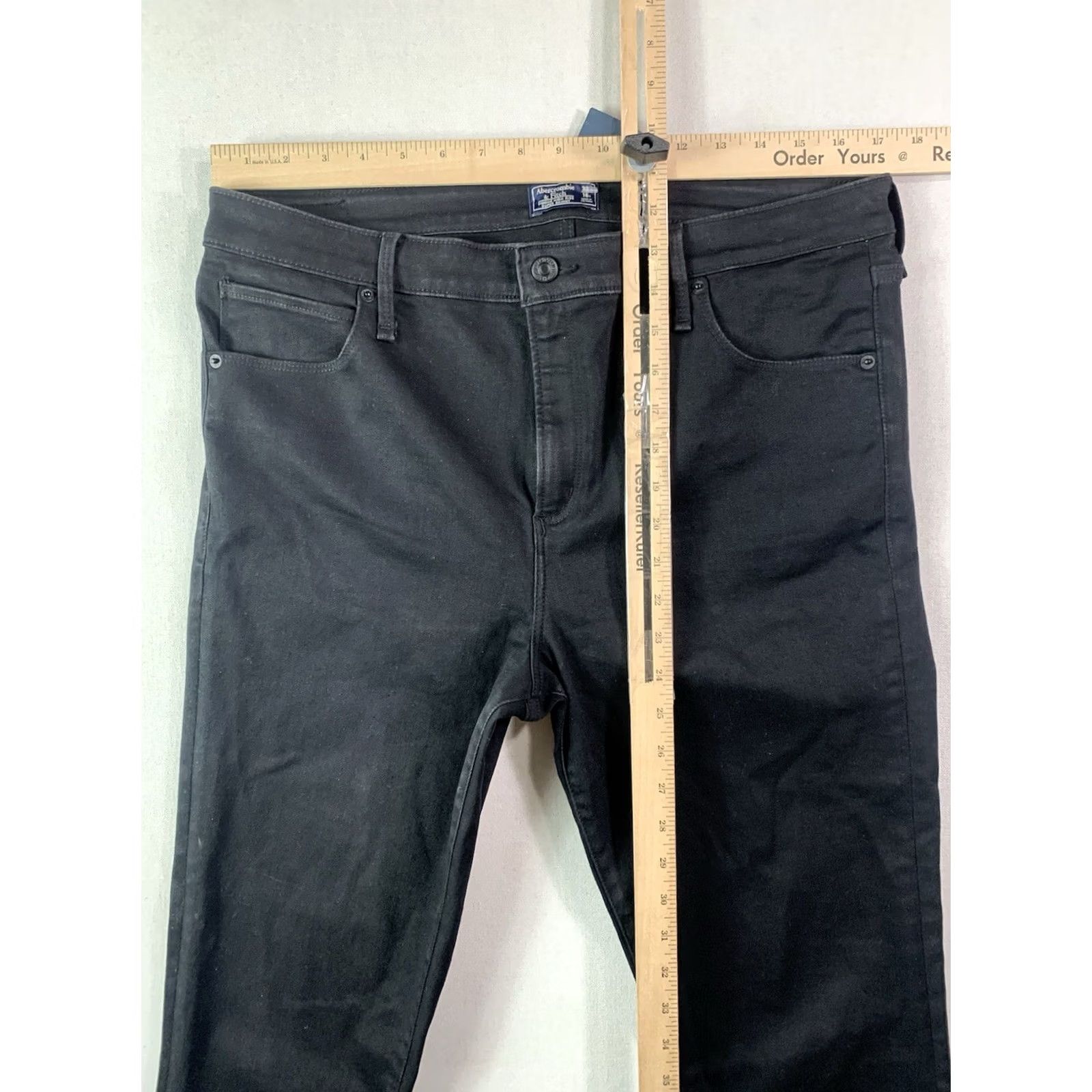 Abercrombie & Fitch Abercrombie & Fitch Simone High Rise Super Skinny Denim Jeans Women Black 33/16 Size 38" / US 16 / IT 52 - 6 Thumbnail