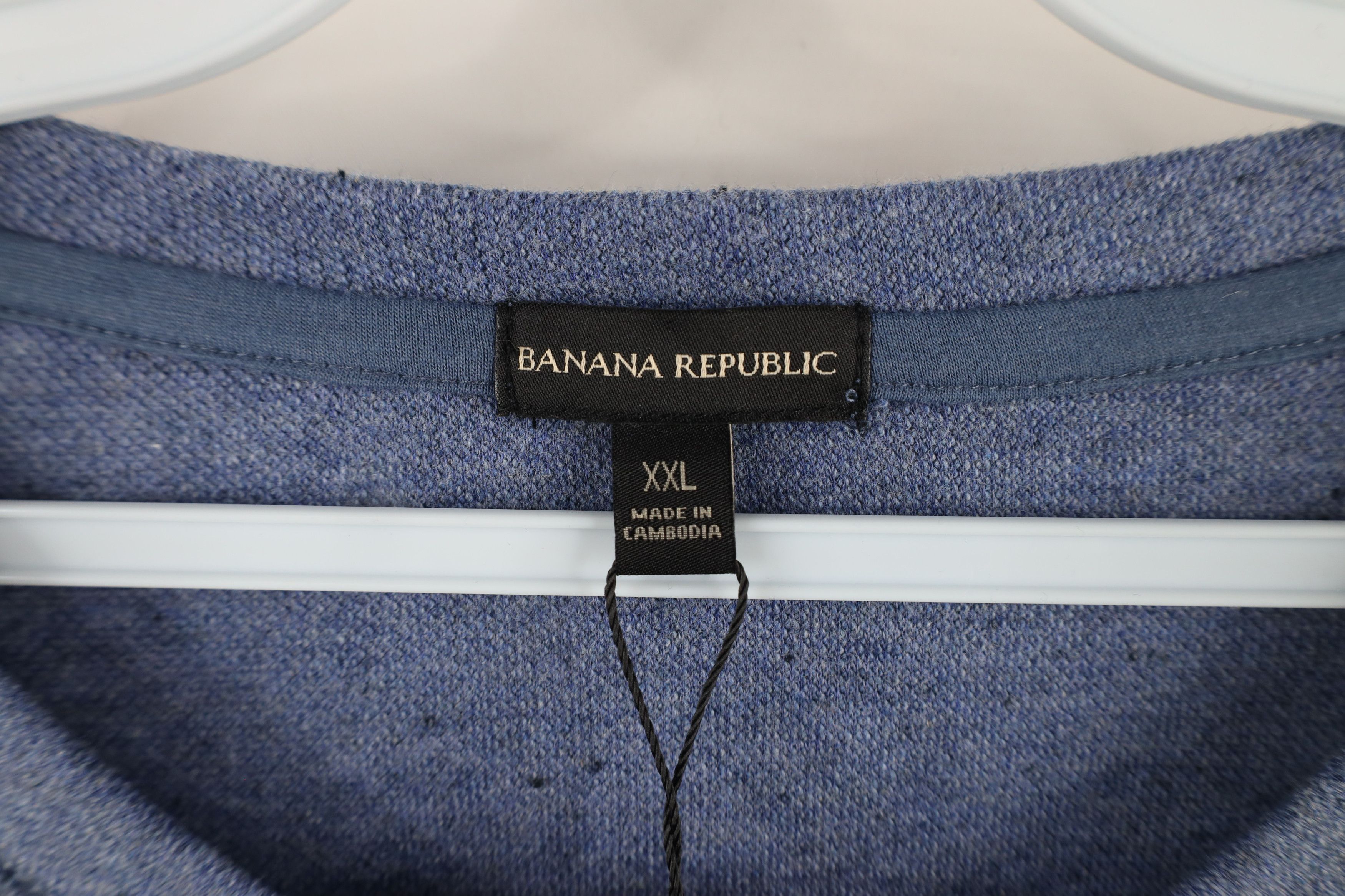 Banana Republic × Vintage New Banana Republic Thermal Waffle Knit Sweatshirt Blue Size US XXL / EU 58 / 5 - 5 Thumbnail