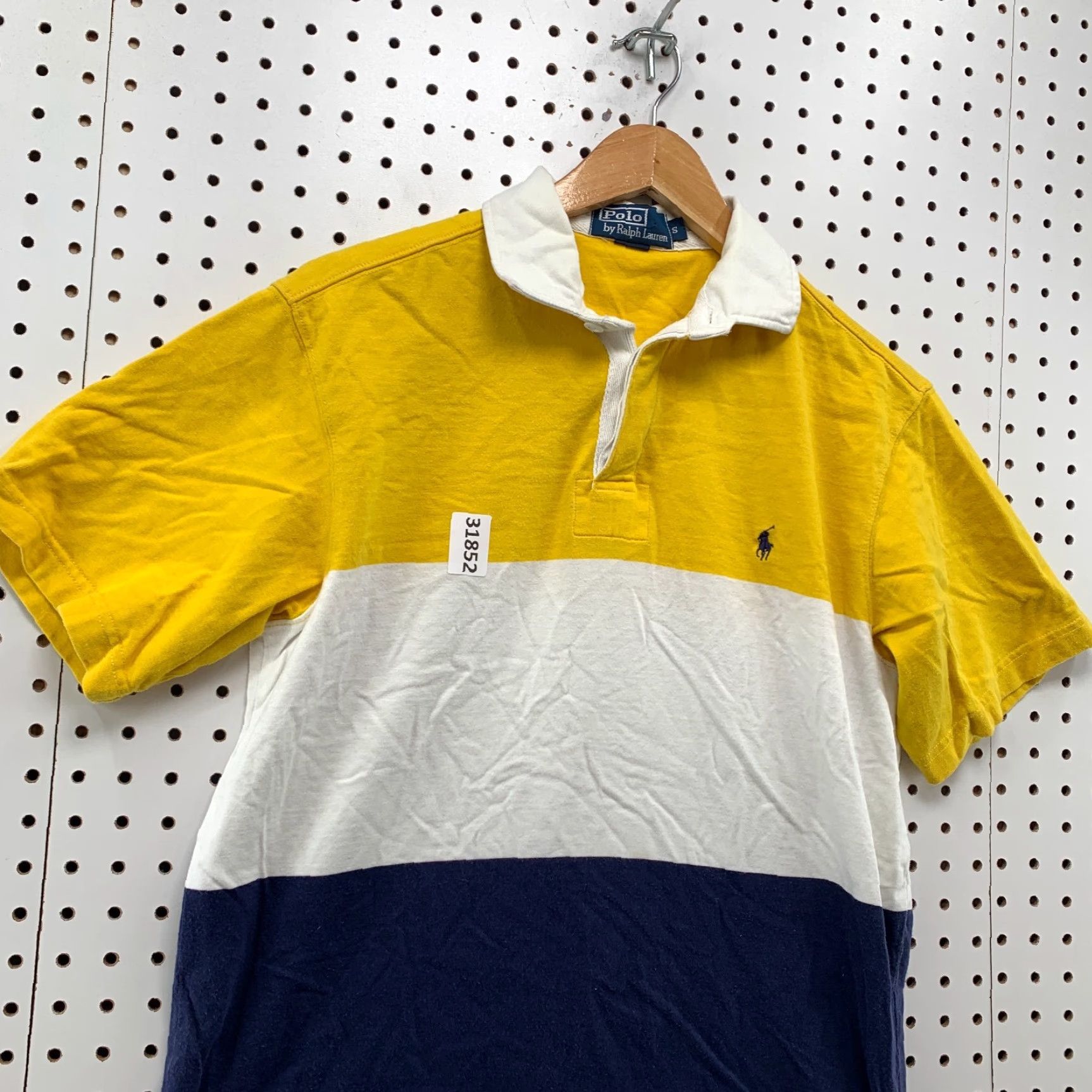 Polo Ralph Lauren Vintage Polo Ralph Lauren Rugby Shirt Mens Small Yellow White Striped Preppy Polo Shirt Men S Yellow Striped Rugby Shirt Size US S / EU 44-46 / 1 - 5 Thumbnail