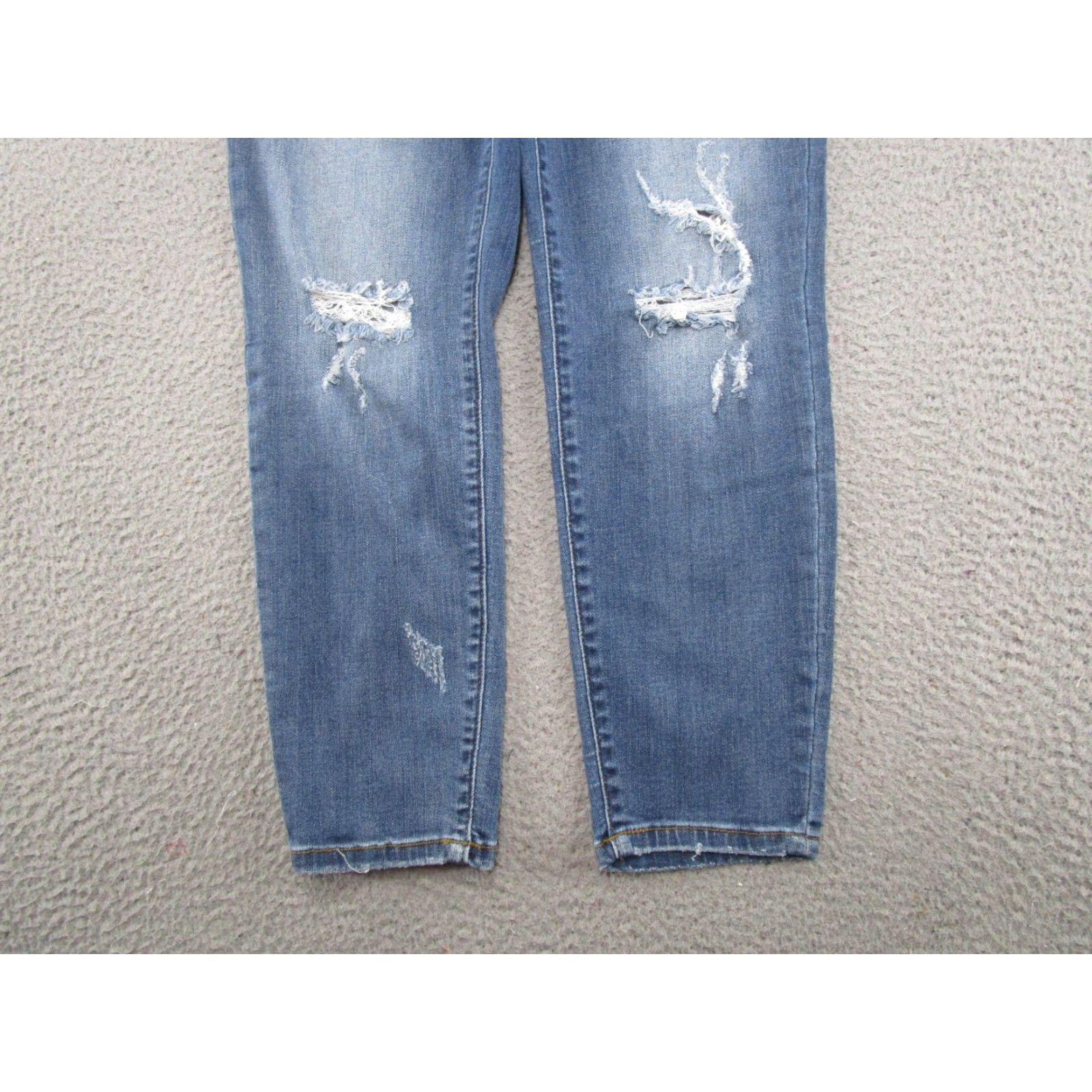 Denime Judy Blue Jeans Distressed Stretch Denim Straight Womens Size 15x32 Blue 5-Pocket Design Vintage No Size 36" / US 14 / IT 50 - 2 Thumbnail