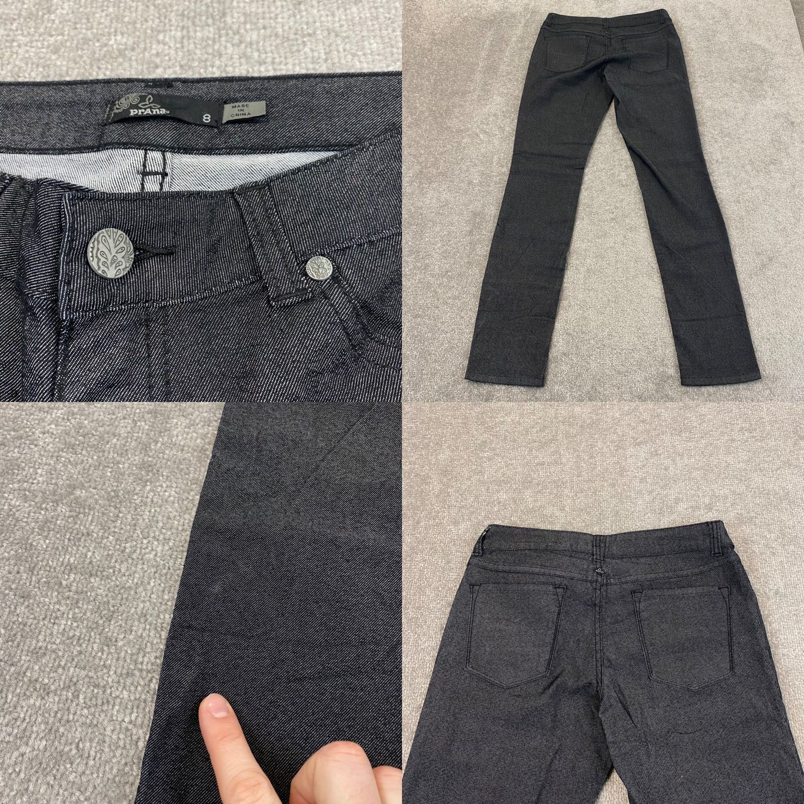 Prana PRANA Pants Womens 8 Slim Dark Gray Athletic Hiking Climbing 5-Pockets Modern Outdoor Woman's Skinny Size 30" / US 8 / IT 44 - 8 Thumbnail