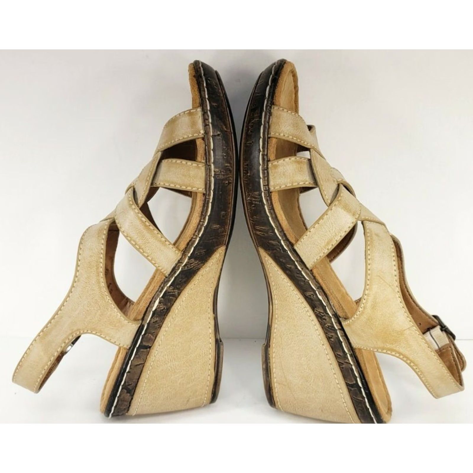 Naturalizer Natural Soul Naturalizer Haddix Women's Brown Wedge Sandal Adjustable Buckle Size 6.5M Size US 7 / IT 37 - 7 Thumbnail