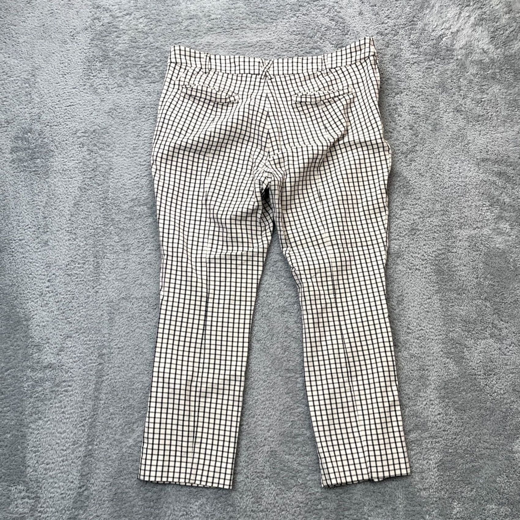 Anthropologie VINTAGE Anthropologie Pants Womens 12 Beige The Essential Slim Cropped Checkered Stretch Size 24" / US 00 / IT 34 - 2 Thumbnail