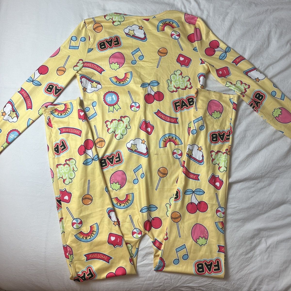 Other Yellow and pink multicolor form fitting onesie cute vibes Size S / US 4 / IT 40 - 2 Thumbnail