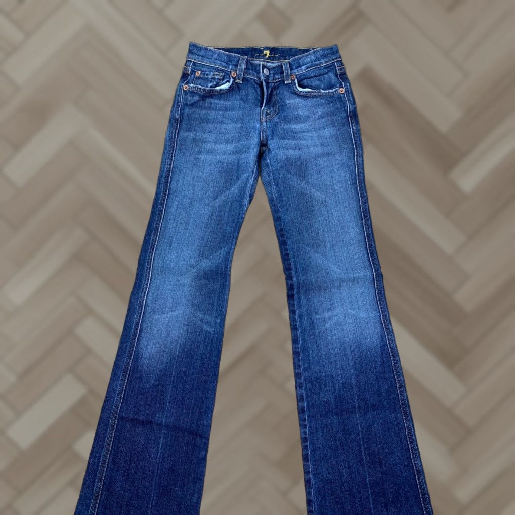 7 For All Mankind VINTAGE 7 for all Mankind Jeans Women 12 Blue Dark Wash A Pocket Bootcut Denim Size 34" / US 12 / IT 48 - 1 Thumbnail