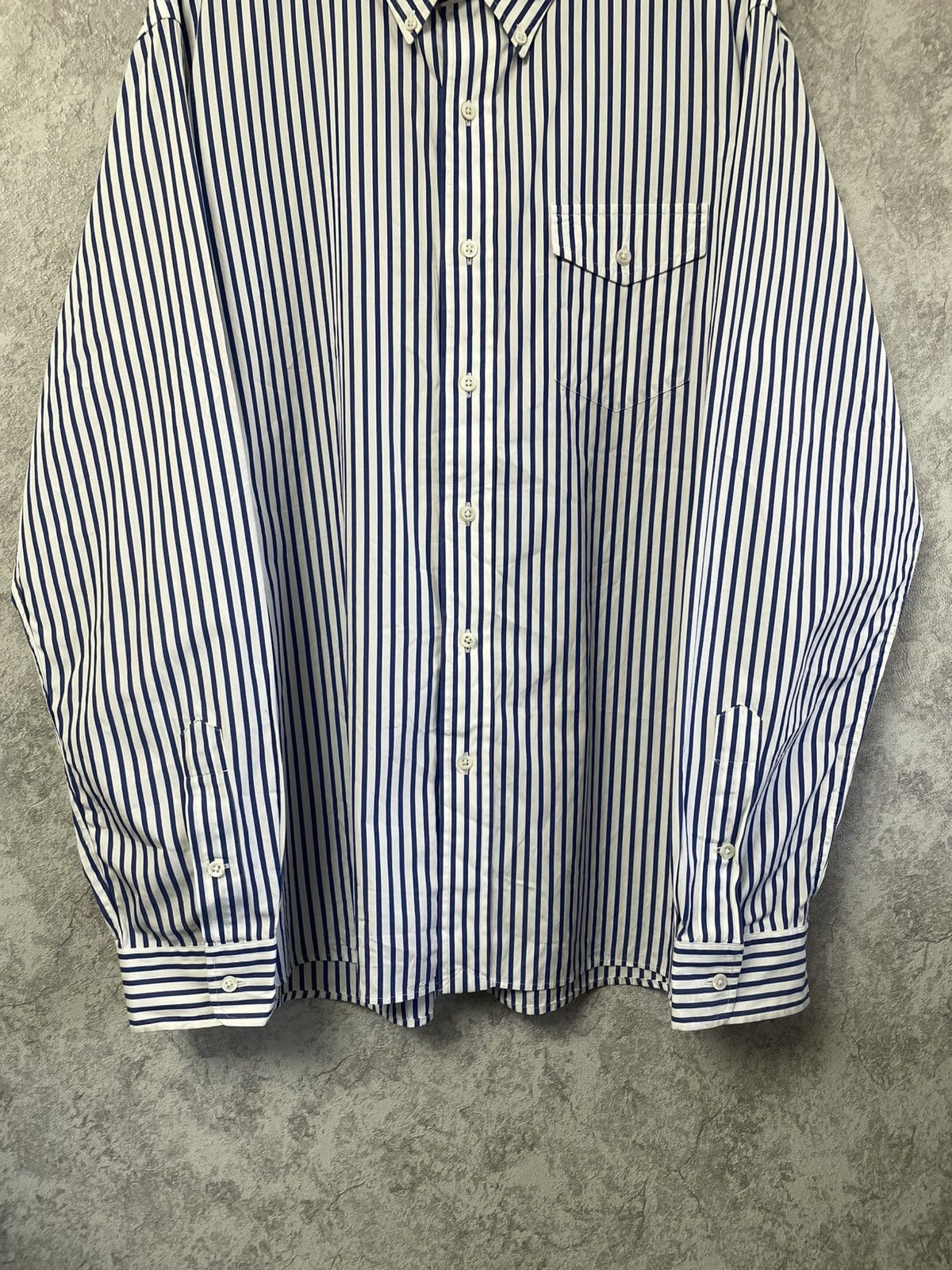 Polo Ralph Lauren Polo Ralph Lauren Striped White/Blue Basic Long Sleeve Shirt Size US XL / EU 56 / 4 - 3 Thumbnail