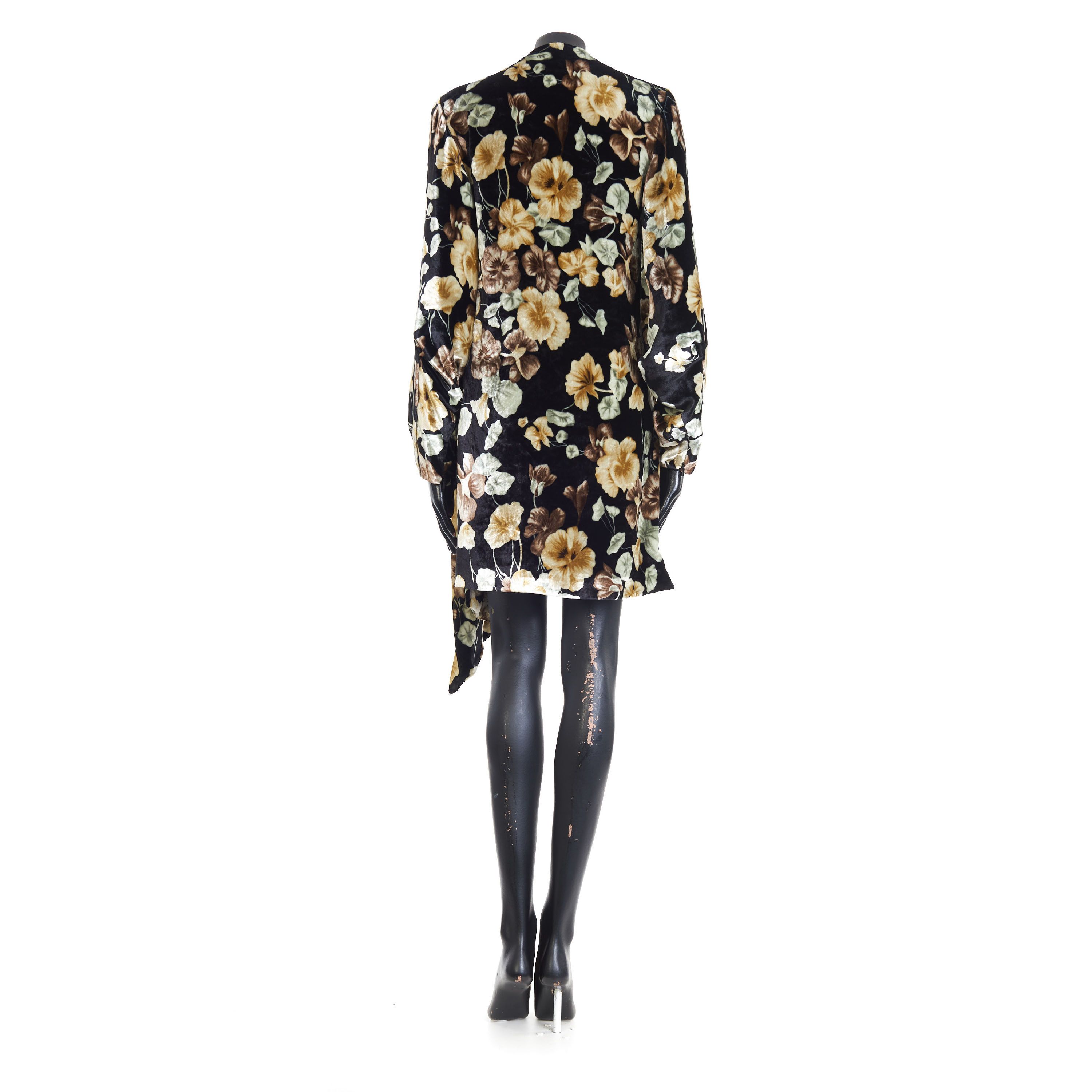 Saint Laurent Paris Draped Dress In Floral Velvet Size M / US 6-8 / IT 42-44 - 5 Thumbnail