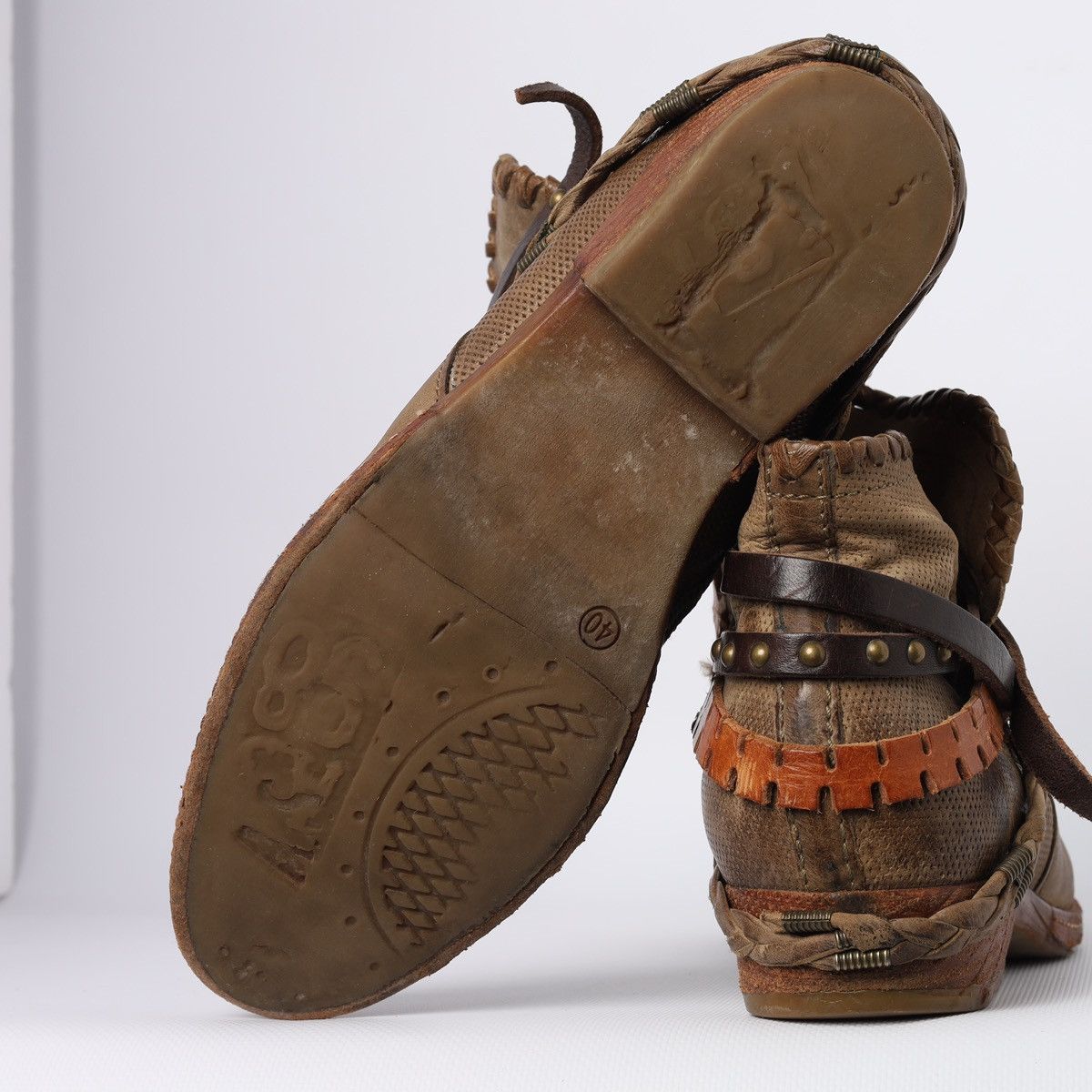 A.S.98 A.S.98 Airstep As 98 Leather Ankle Boots Straps Belt Shoes Size US 10 / IT 40 - 14 Thumbnail