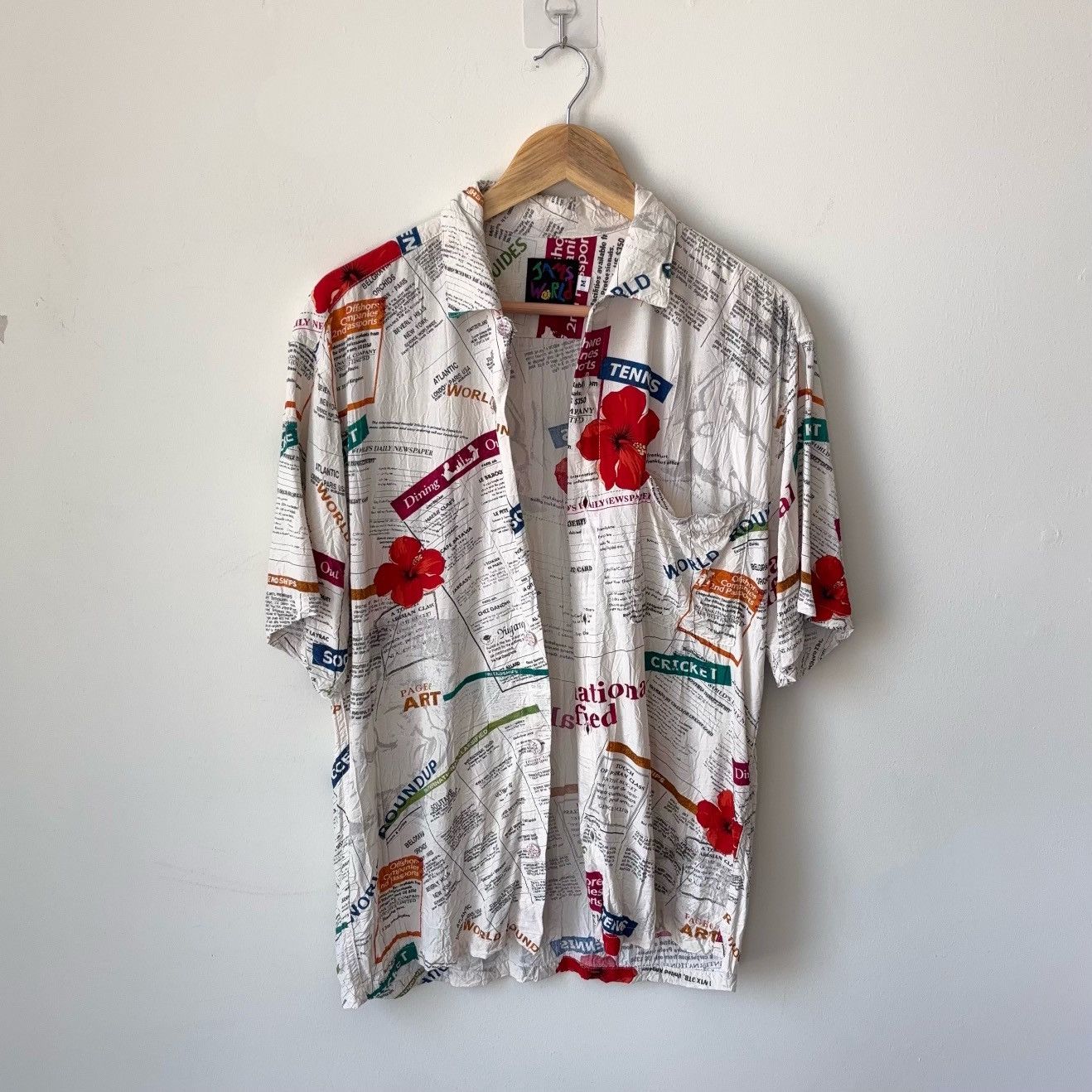 Jams World Vintage International Classified Newspaper Hawaiian Shirt Size US M / EU 48-50 / 2 - 1 Thumbnail