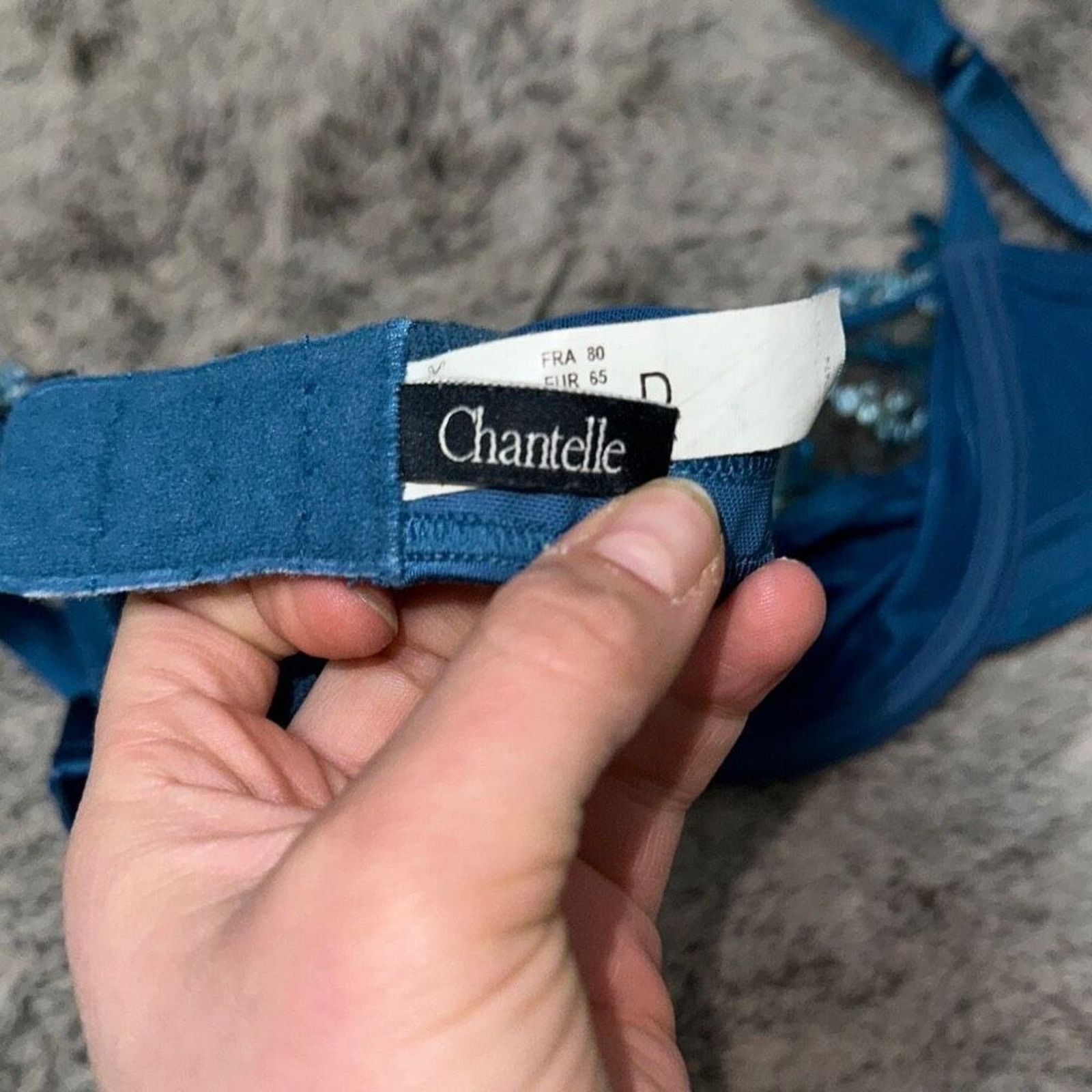 Other Chantelle Floral Embroidered Blue Underwire Bra | Sz 30D Size ONE SIZE - 8 Thumbnail
