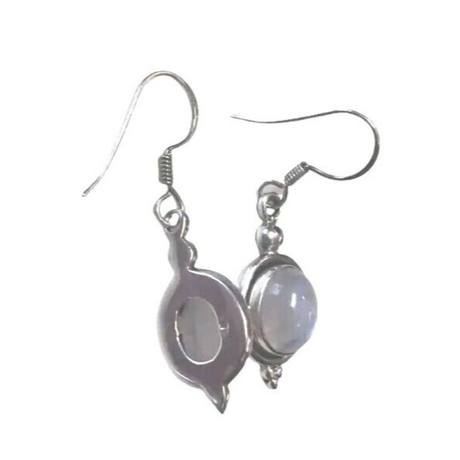 The Unbranded Brand Natural Rainbow Oval Moonstone Sterling Silver 925 Earrings Size ONE SIZE - 8 Thumbnail