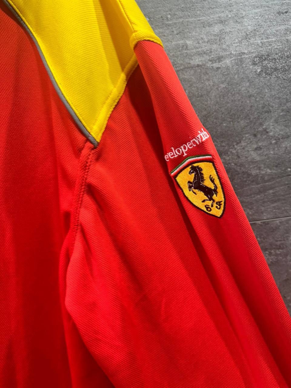 Ferrari Shell Ferrari Long Sleeve Polo Shirt Racing Global Fit F1 Size US L / EU 52-54 / 3 - 16 Thumbnail