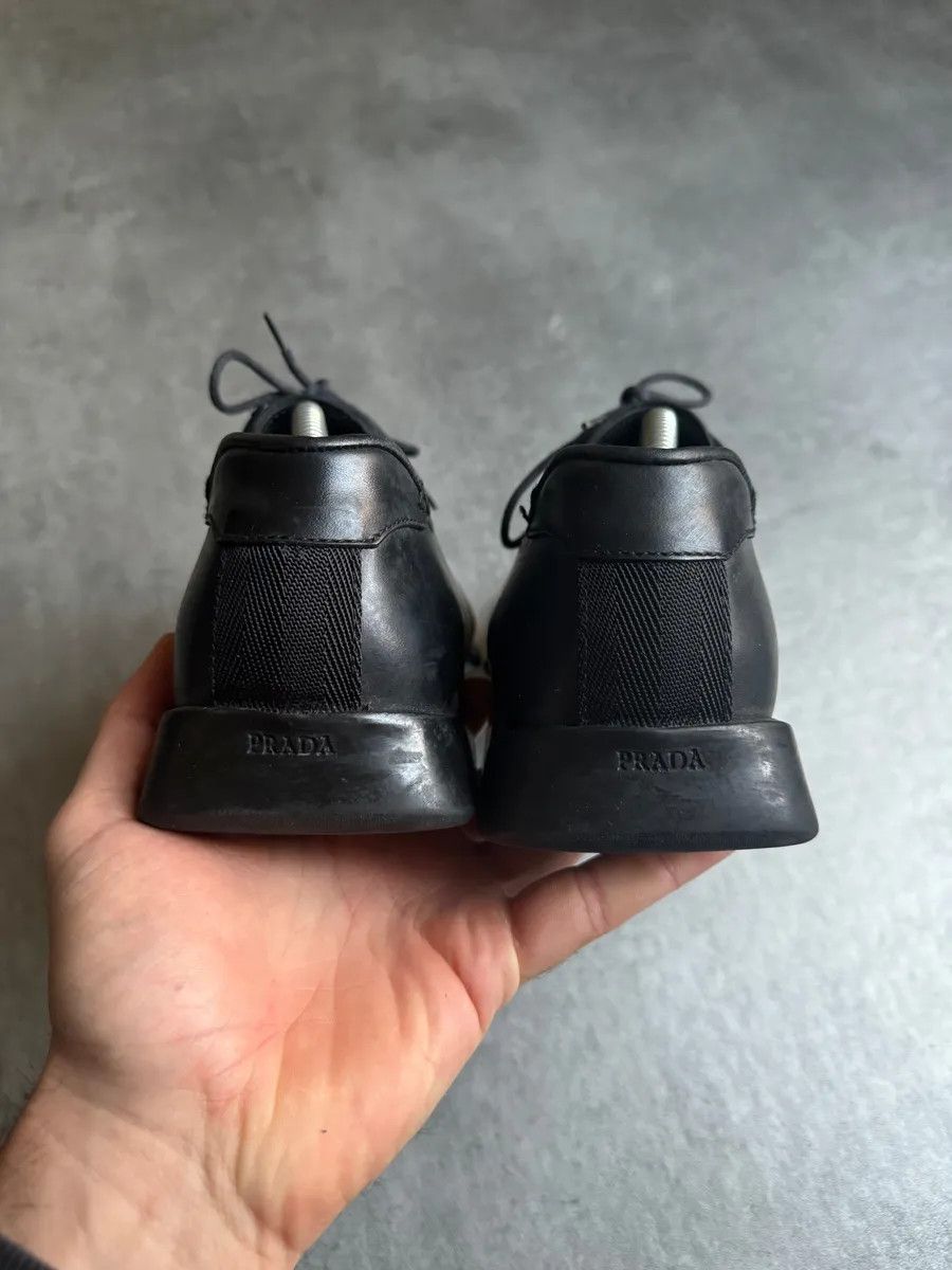 Prada × Vintage FW1999 Prada Black Leather Derby Square Toe Shoes Size US 7 / EU 40 - 6 Thumbnail