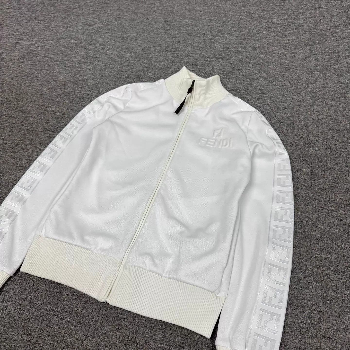 Fendi Fendi Women's Double F Sleeve Logo Zip Stand Collar Track Size XS / US 0-2 / IT 36-38 - 3 Thumbnail