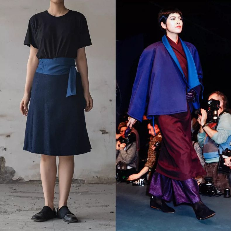 Kenzo KENZO sizeS Dark blue patchwork skirt Size 26" / US 2 / IT 38 - 1 Thumbnail