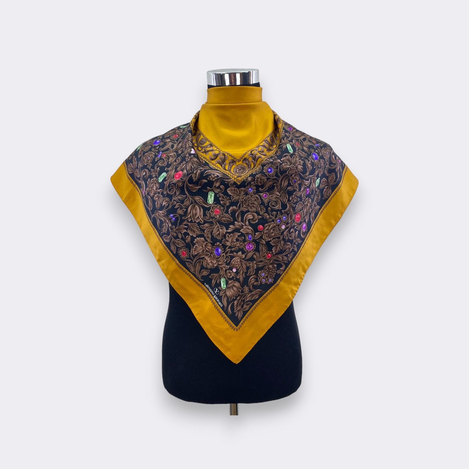 Valentino × Vintage Vintage 90s Valentino Garavani Silk Scarf SSC306 Size ONE SIZE - 1 Thumbnail