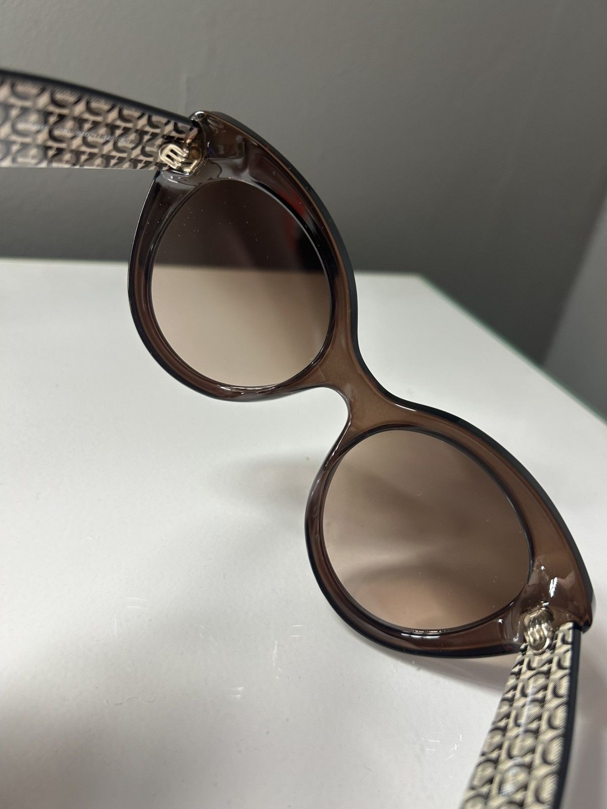 Salvatore Ferragamo Salvatore Ferragamo SF964S Cat Eye Crystal Brown Sunglasses Size ONE SIZE - 10 Thumbnail