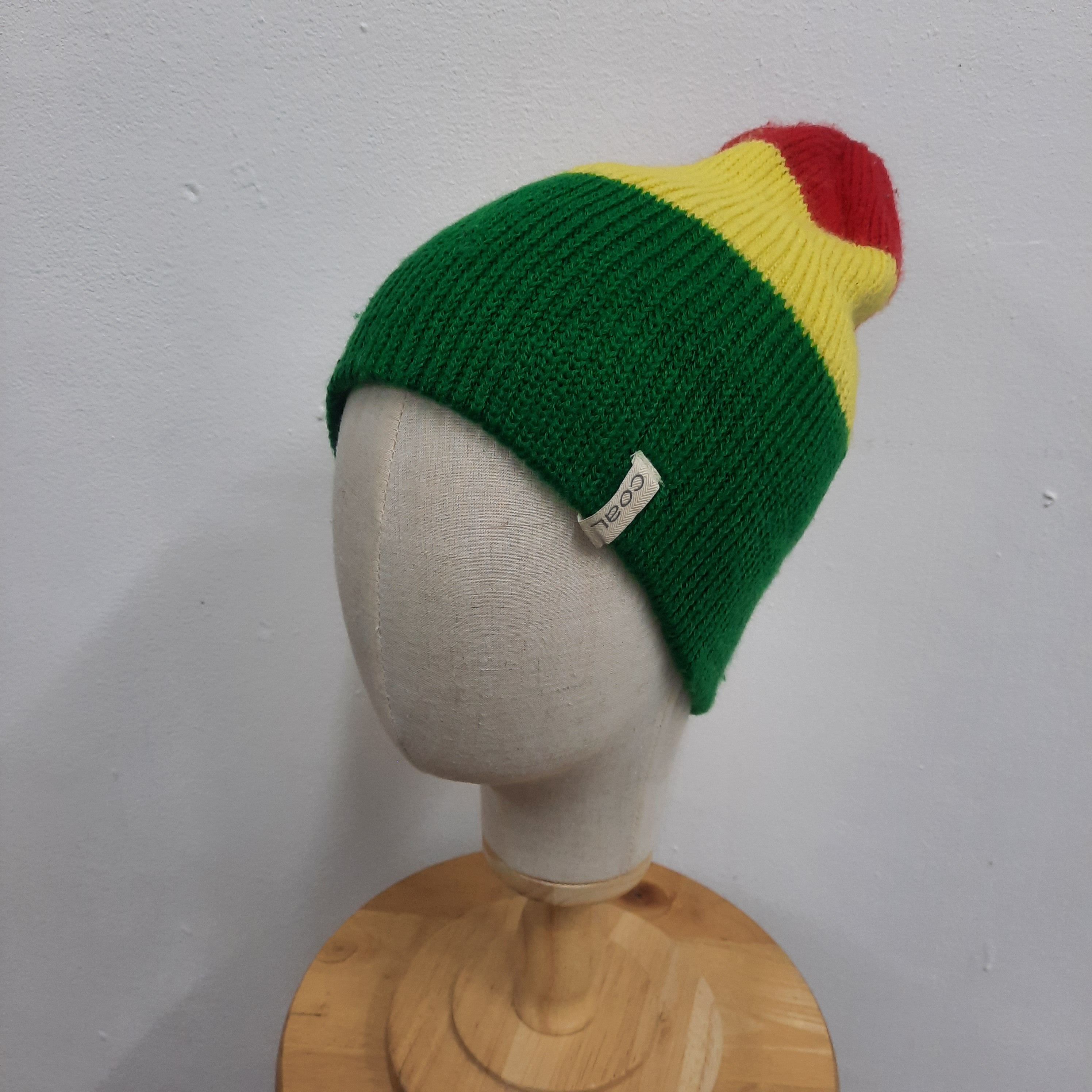 Bob Marley 🔥Coal iconic color bob marley rasta stripes beanie hat Size ONE SIZE - 4 Thumbnail