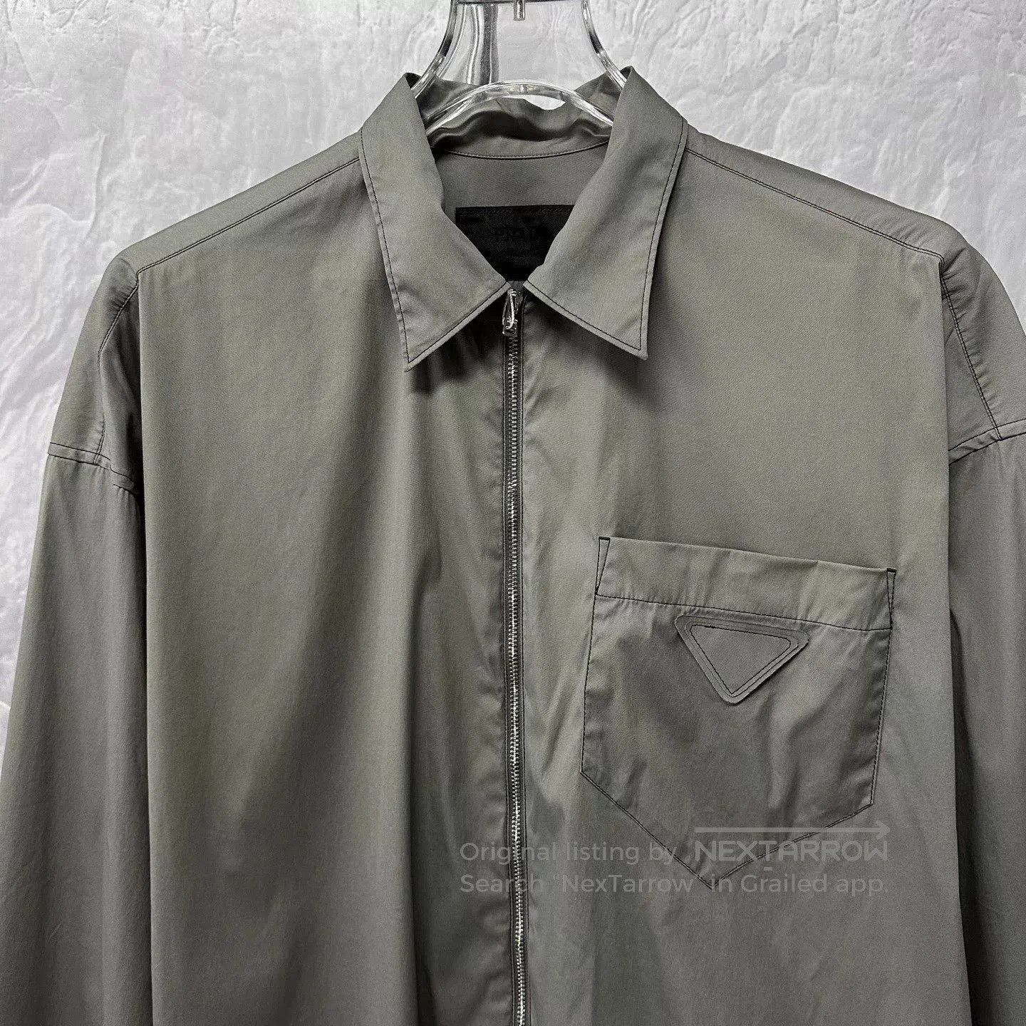 Prada prada triangle patch zip-up shirt jacket. Size US M / EU 48-50 / 2 - 2 Thumbnail