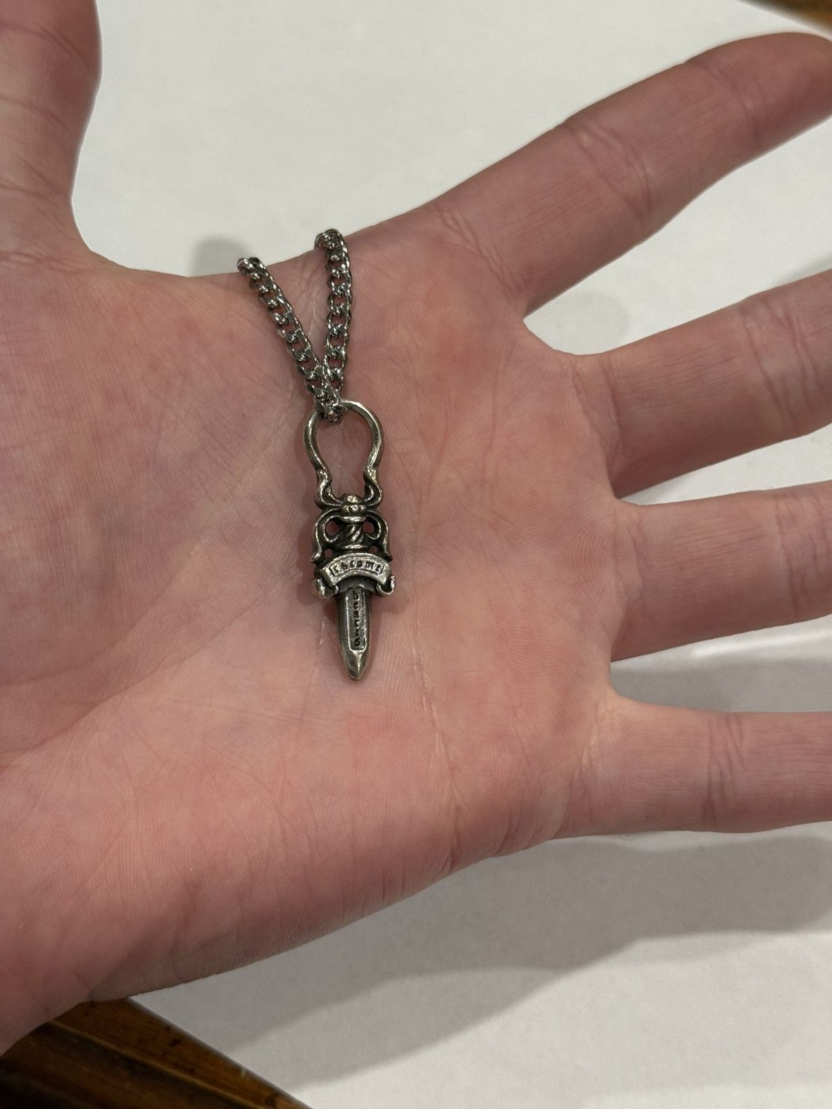 Chrome Hearts Chrome Hearts Dagger Pendant Cuban Link Chain Necklace 925 Size ONE SIZE - 3 Thumbnail